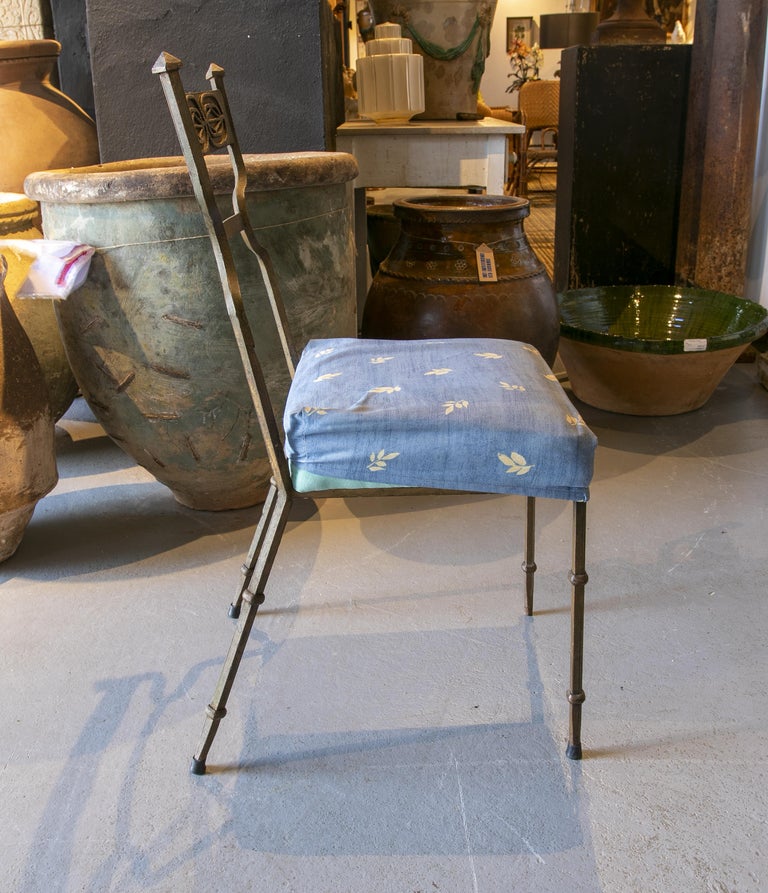 20th Century 1980s Set of Four Iron Chairs  For Sale