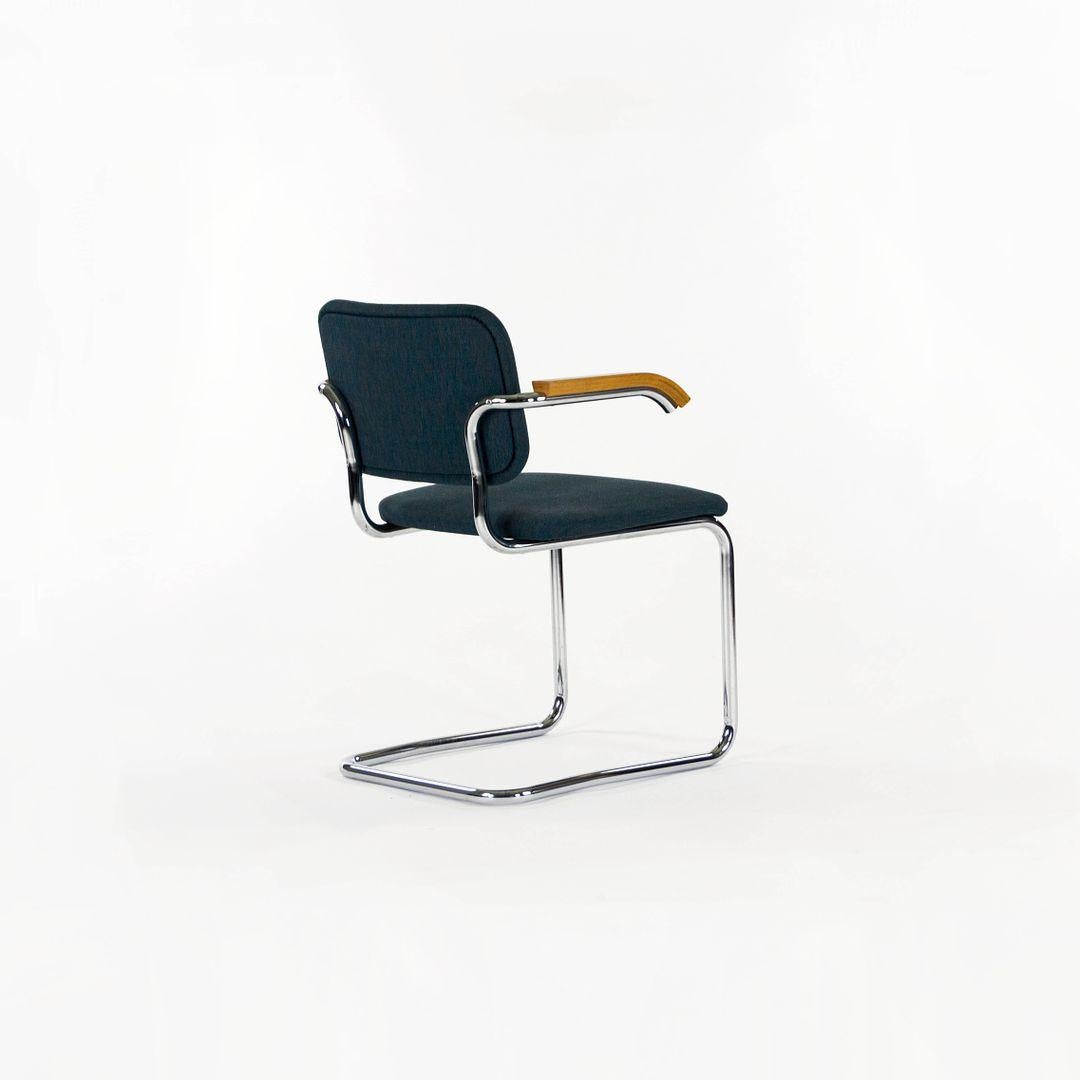 Set di quattro poltrone Marcel Breuer per Knoll B64 in tessuto verde degli anni '80 in vendita 4