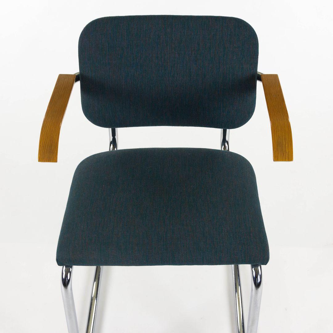 Moderno Set di quattro poltrone Marcel Breuer per Knoll B64 in tessuto verde degli anni '80 in vendita