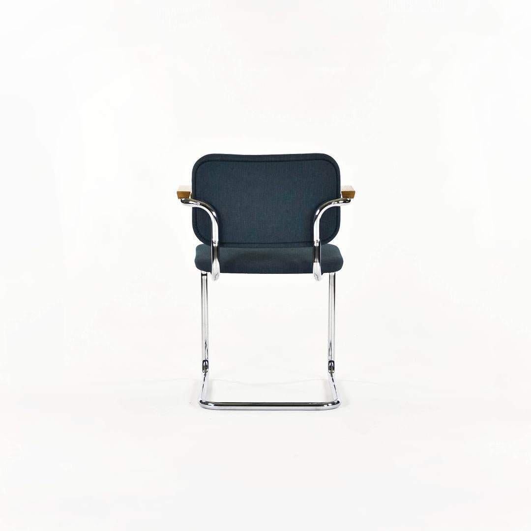 Set di quattro poltrone Marcel Breuer per Knoll B64 in tessuto verde degli anni '80 in vendita 1