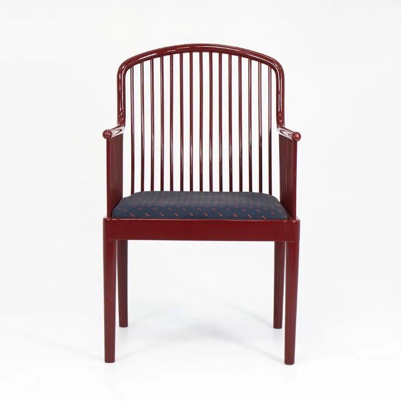 1980er Set von sechs Davis Allen Andover Stühlen für Stendig, rot lackiert im Angebot 3