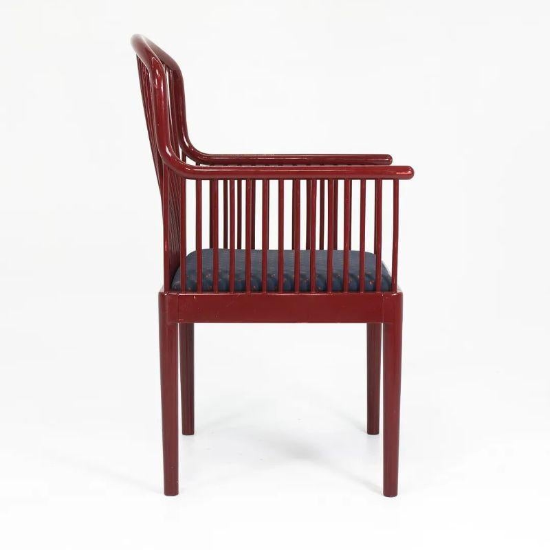 1980er Set von sechs Davis Allen Andover Stühlen für Stendig, rot lackiert im Angebot 4