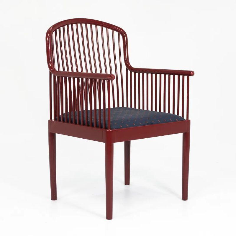 1980er Set von sechs Davis Allen Andover Stühlen für Stendig, rot lackiert im Angebot 5
