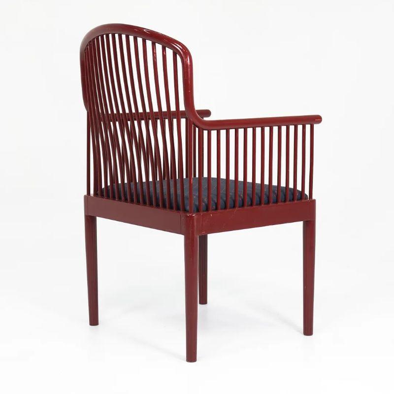 1980er Set von sechs Davis Allen Andover Stühlen für Stendig, rot lackiert im Angebot 1