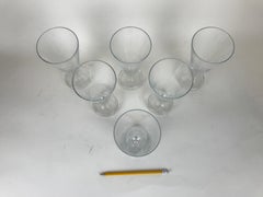 1980s Set of Six Exclusive Campari Long Drink Glasses Greca Style by Thun Design