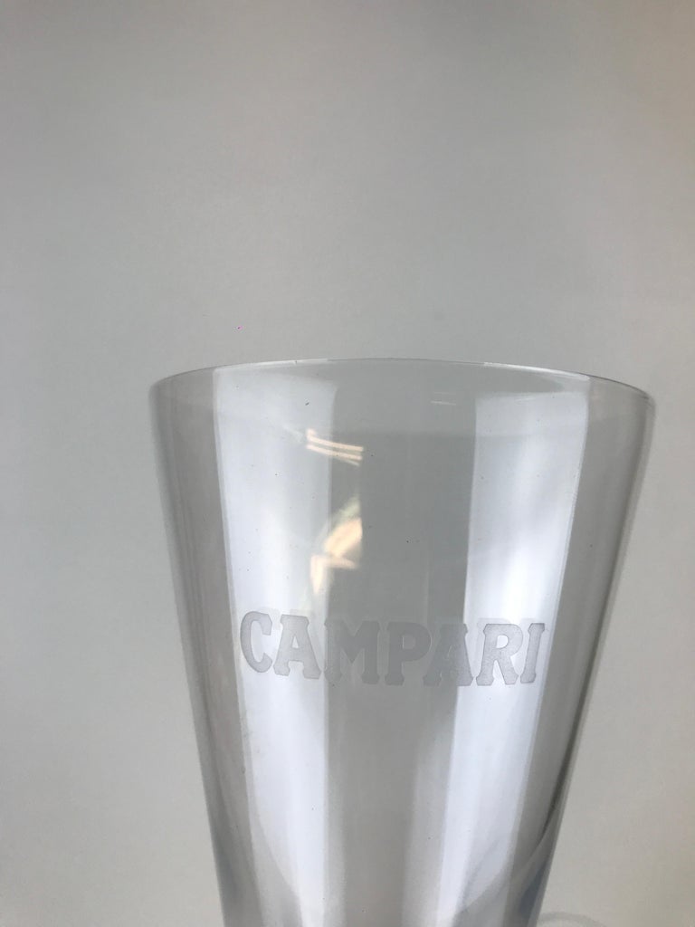 1980s Set of Six Exclusive Campari Long Drink Glasses Greca Style by