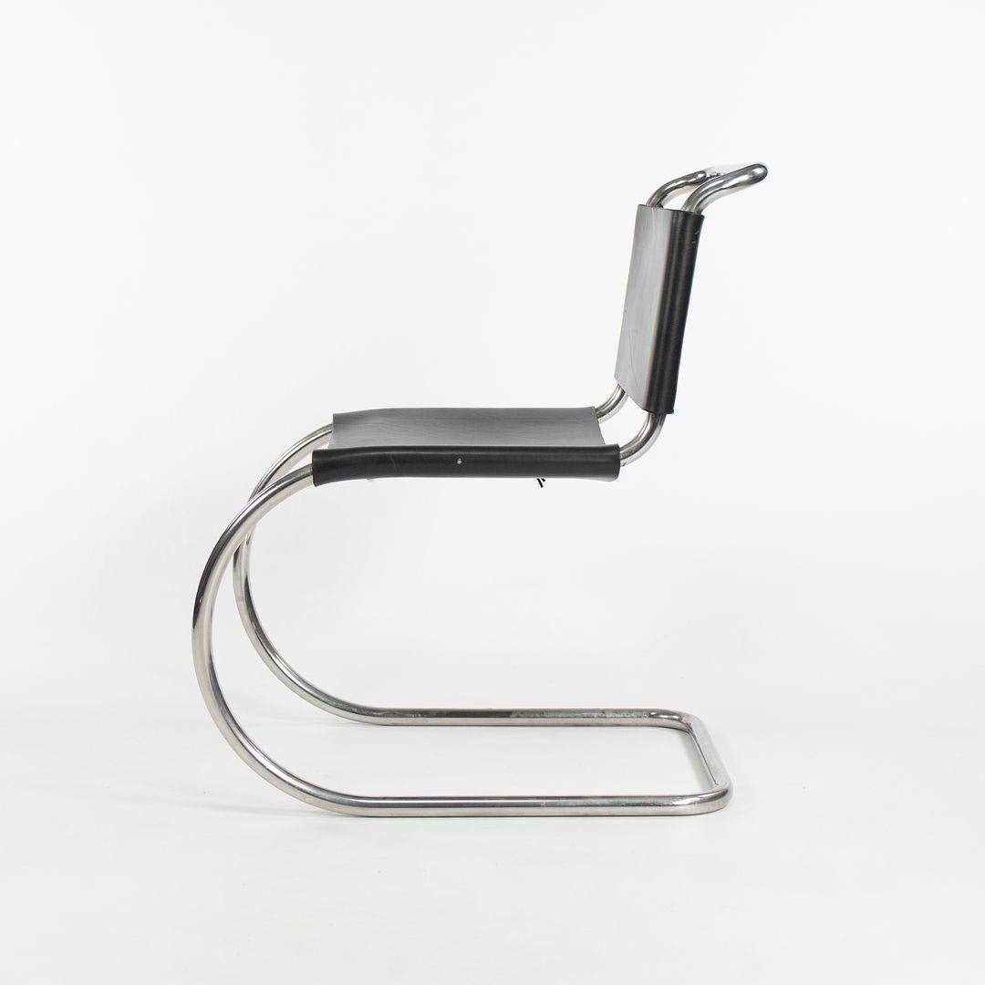 1980s Set of Six Mies van der Rohe MR10 and MR20 Steel and Leather Dining Chairs In Good Condition For Sale In Philadelphia, PA