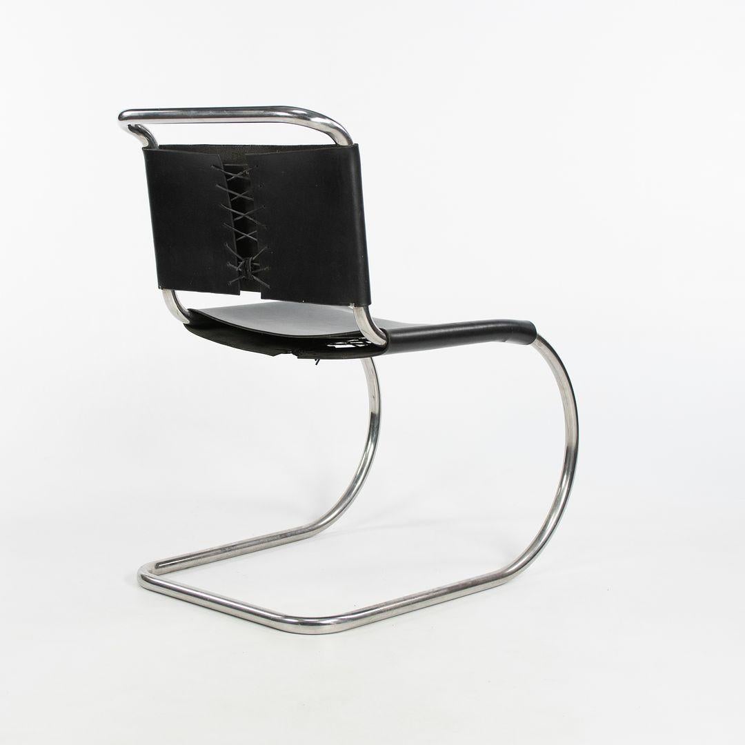 1980s Set of Six Mies van der Rohe MR10 and MR20 Steel and Leather Dining Chairs For Sale 1