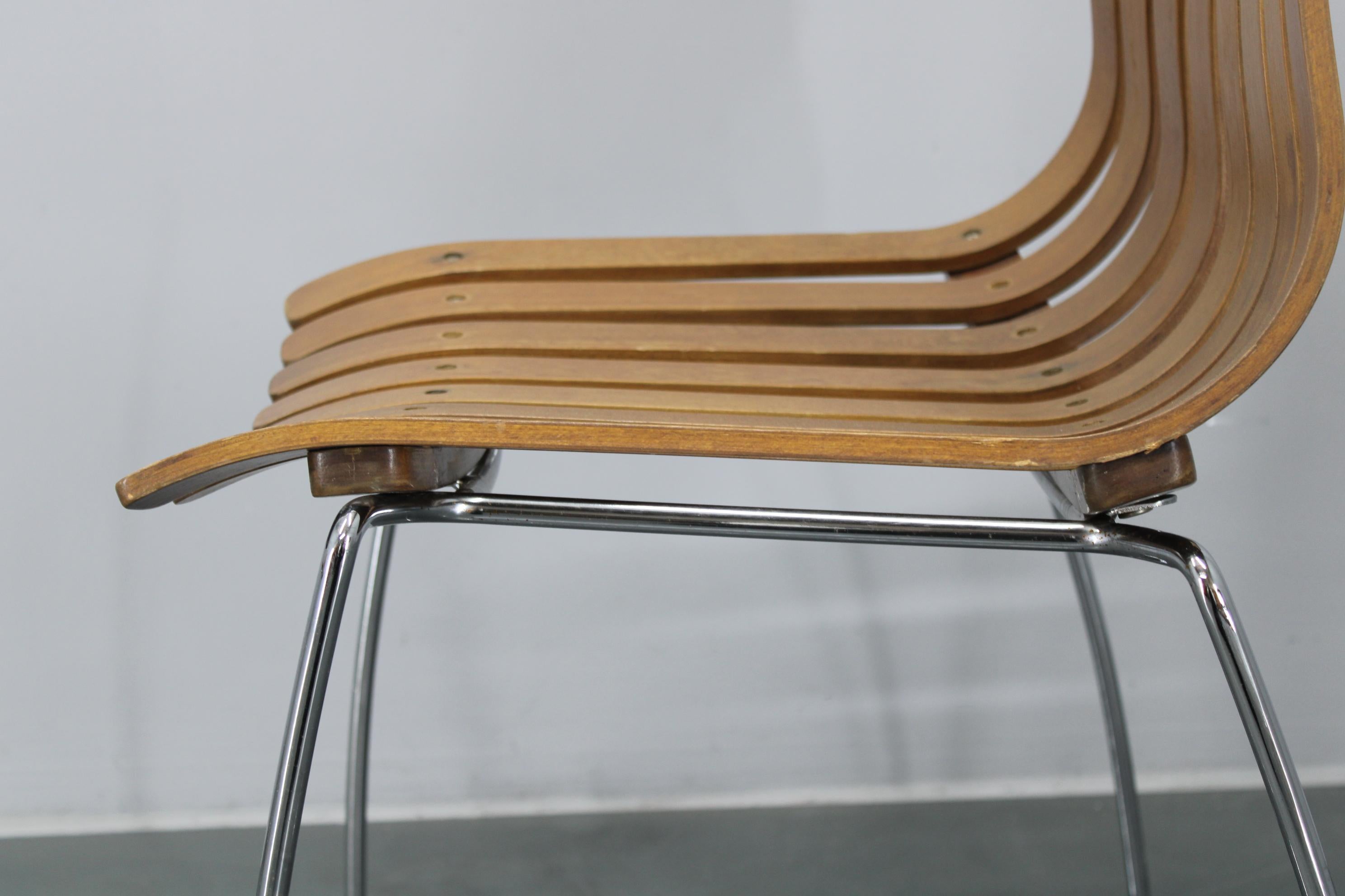 Set di sei sedie da pranzo scandinave in teak del 1980 in vendita 1