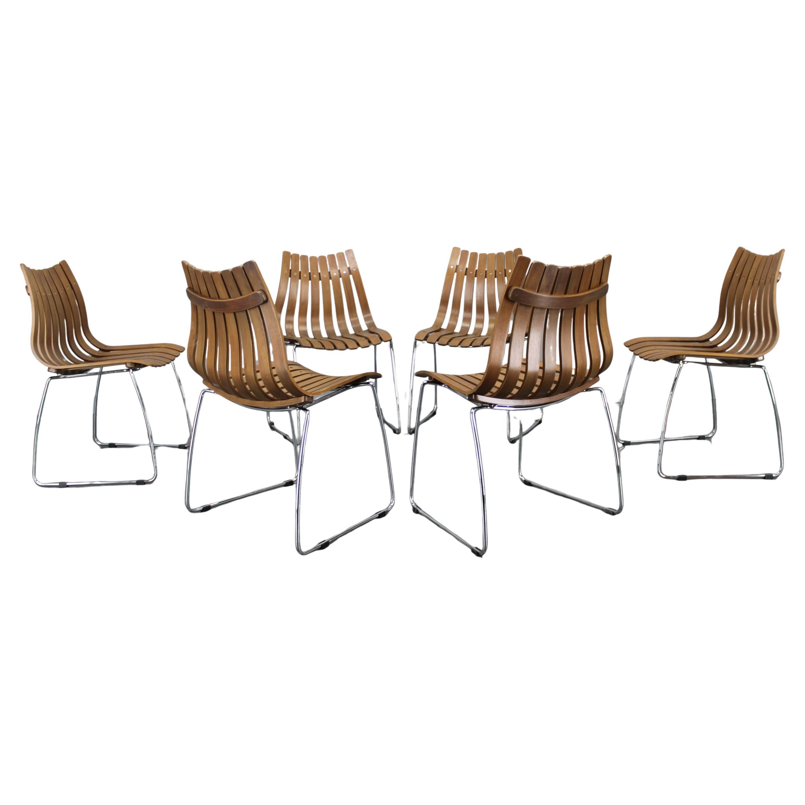 1980s Set of Six Scandinavian Teak Dining Chairs