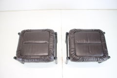 1980er Hockerset aus Holz und Leder - STILLA LUX, Tschechoslowakei