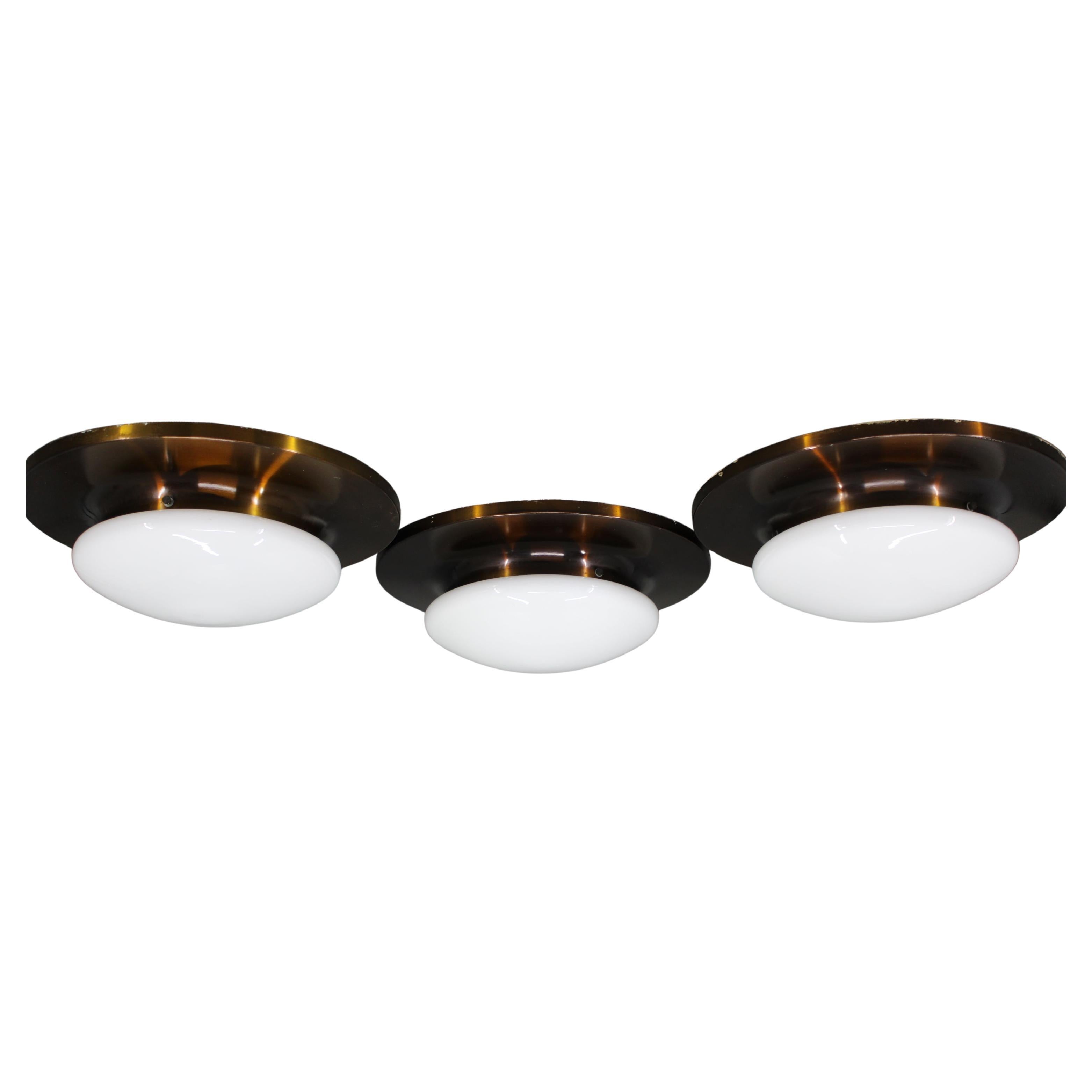 1980er Jahre Satz von drei Lights im Art déco-Stil
