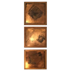 1980s Set of Three Contemporary Etchings Dies Copper Plates