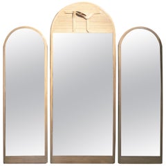 Vintage 1980s Set of Three Designer Bamboo Mirrors