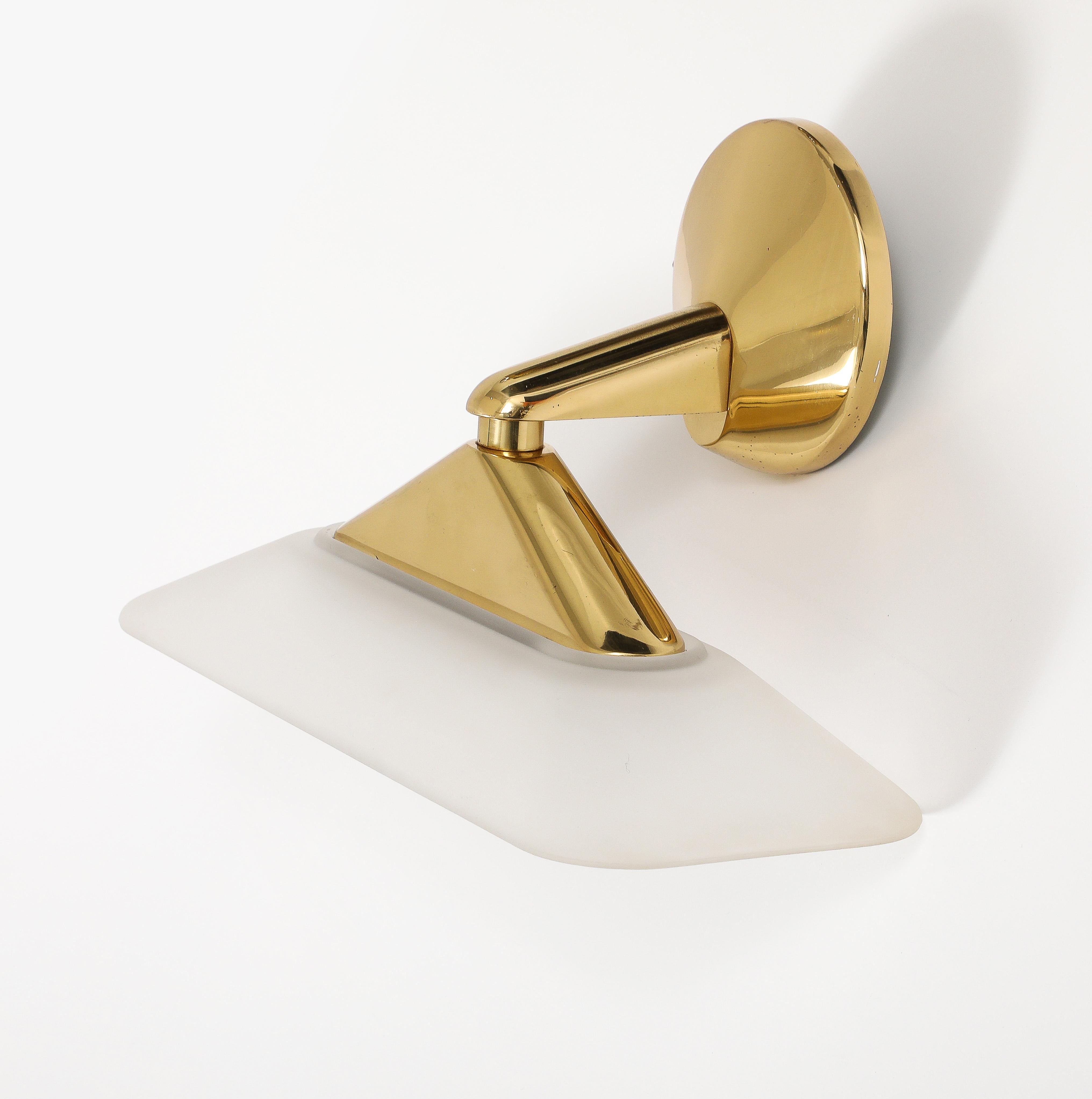 1980's Set of Three High Style  Italian Wall Lights For Sale 4