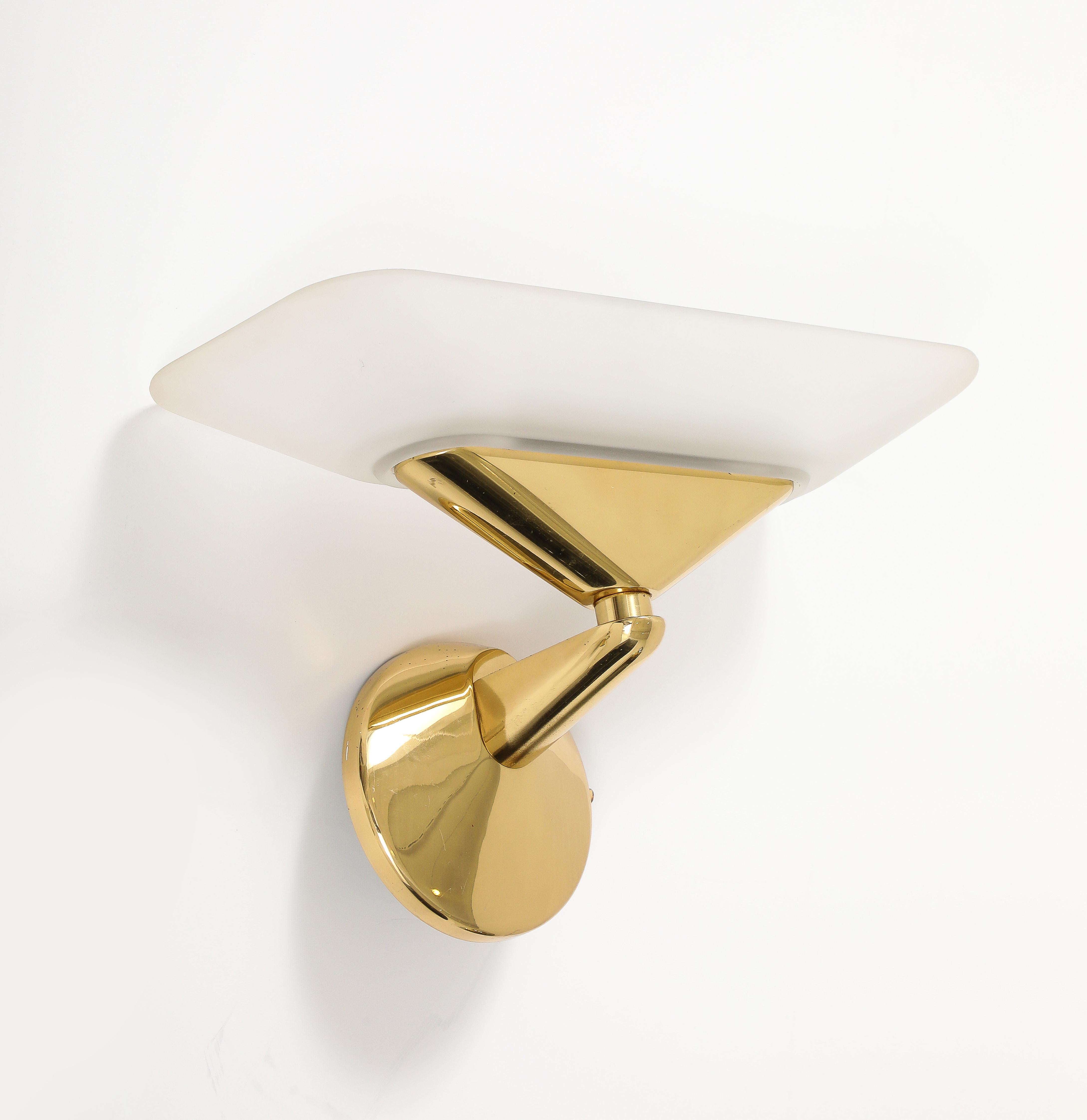 1980's Set of Three High Style  Italian Wall Lights For Sale 1