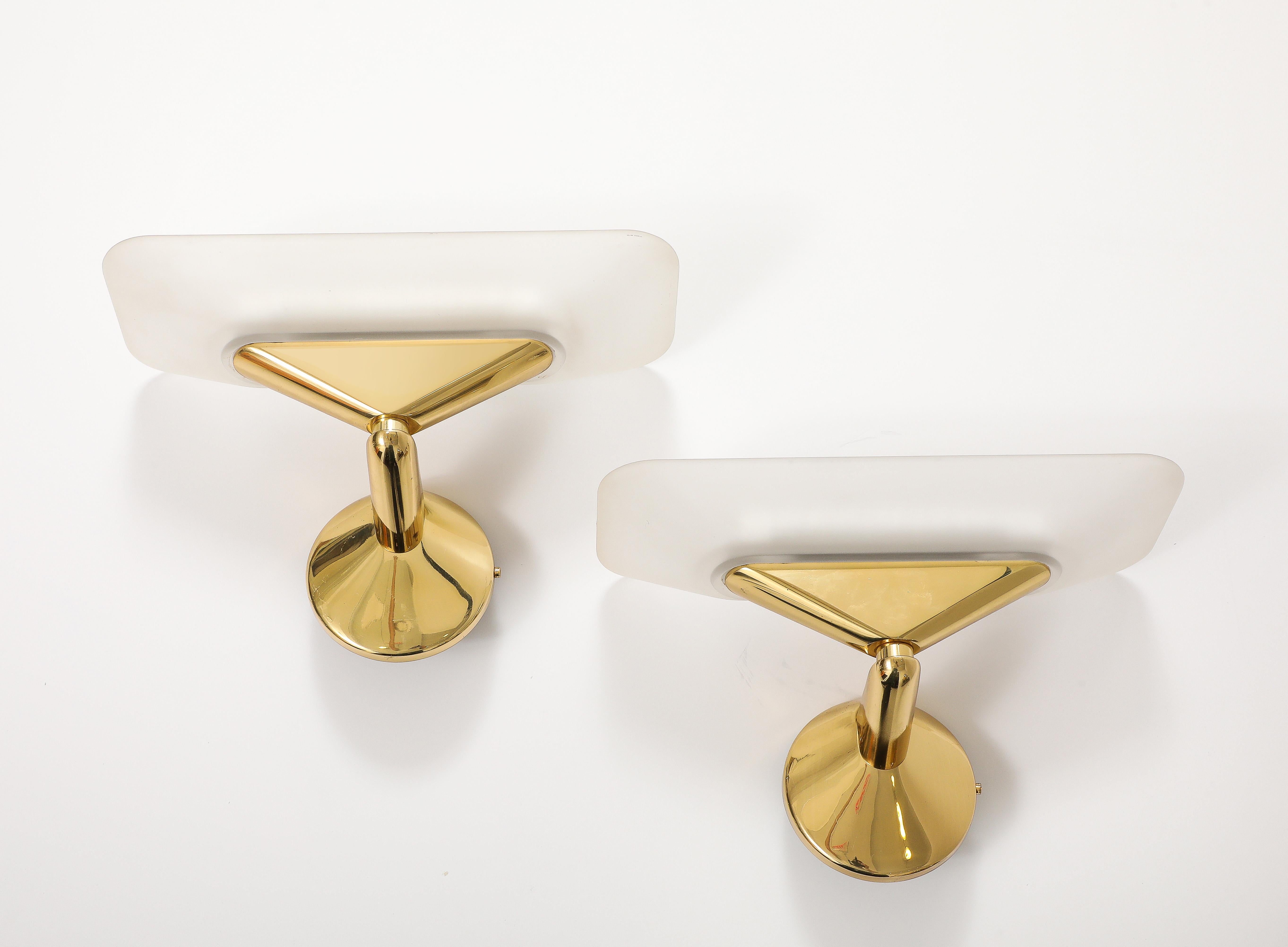 1980's Set of Three High Style  Italian Wall Lights For Sale 2