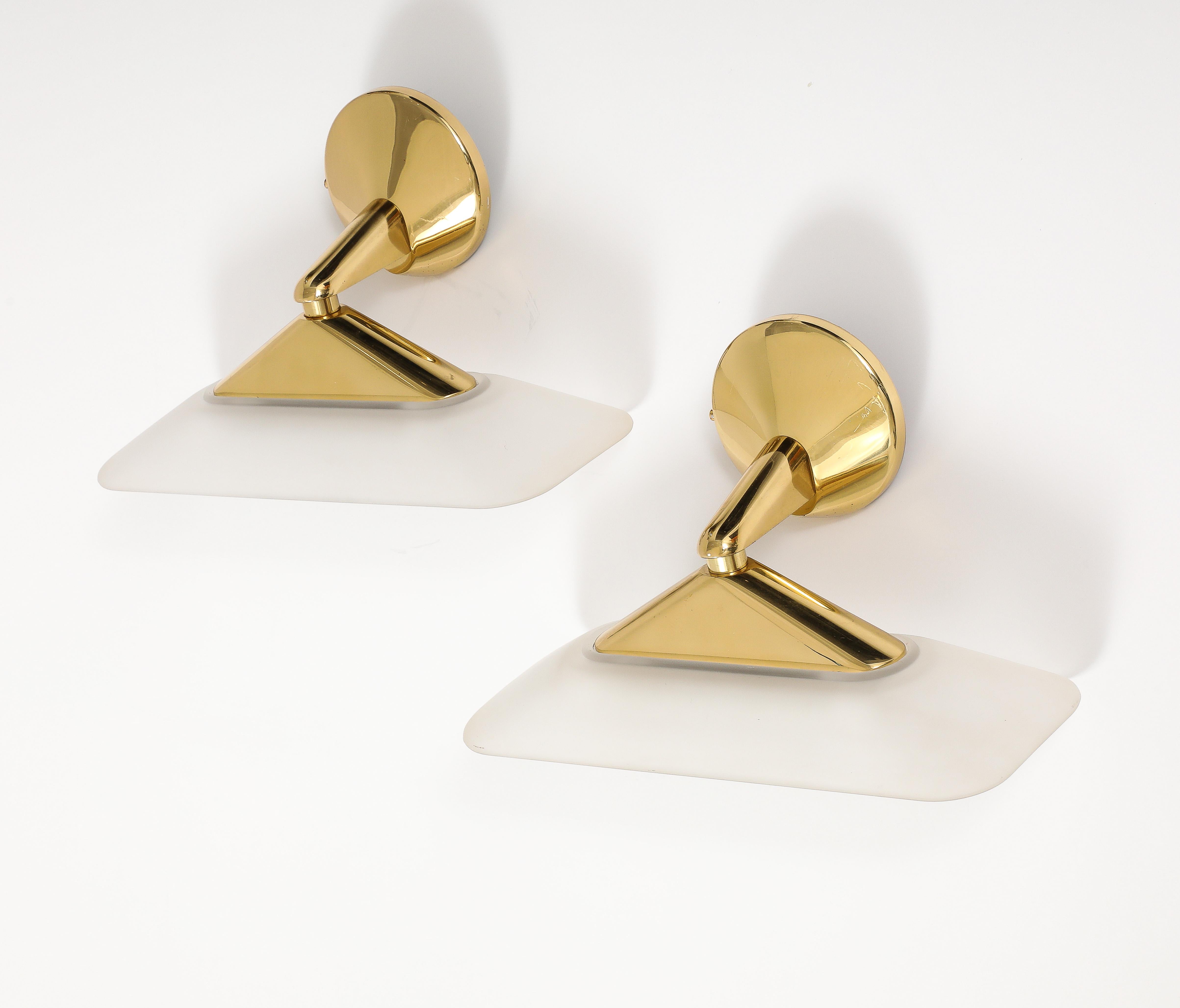 1980's Set of Three High Style  Italian Wall Lights For Sale 3