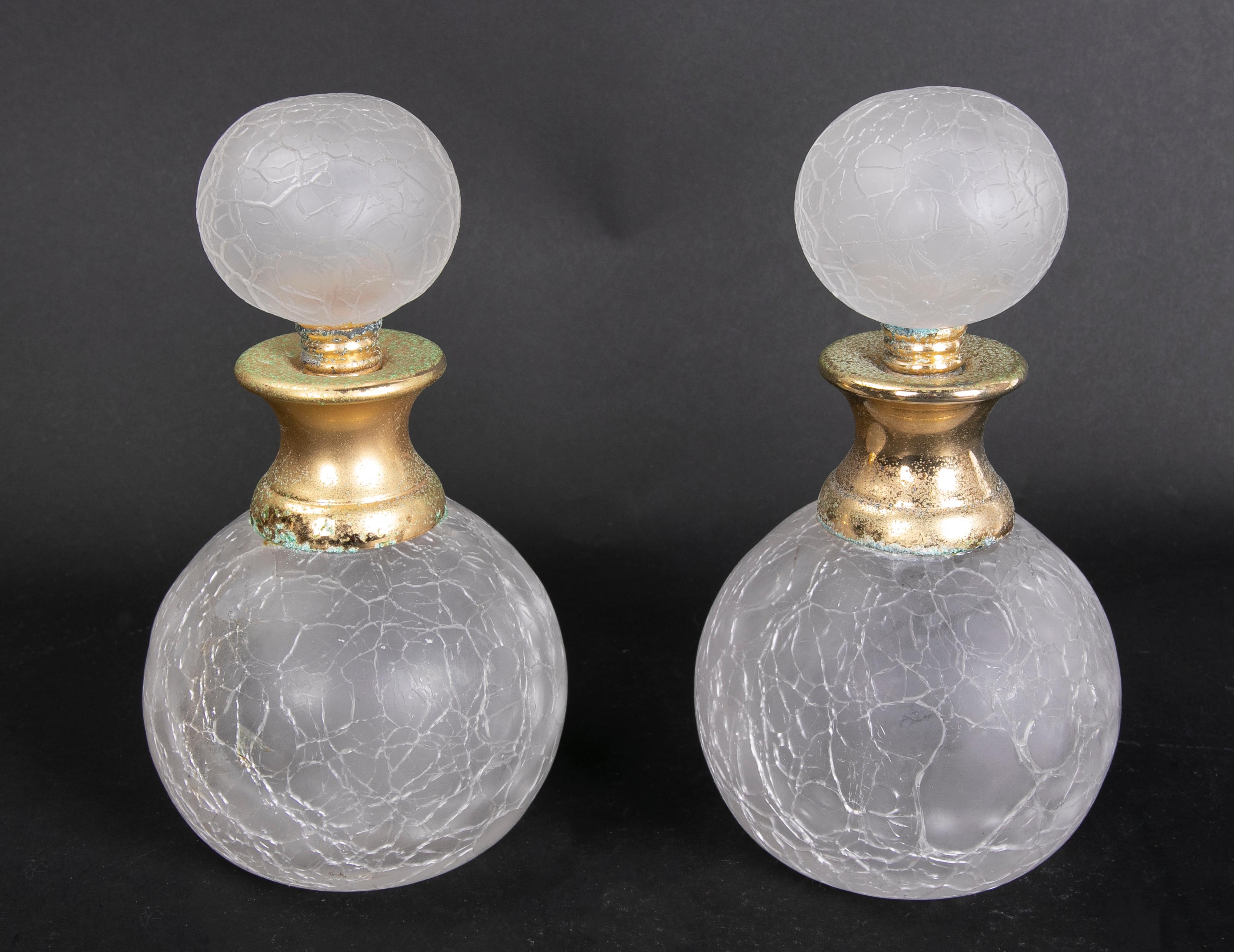 1980s Set of Three Opaque Glass Jars with Metal Lid For Sale 6