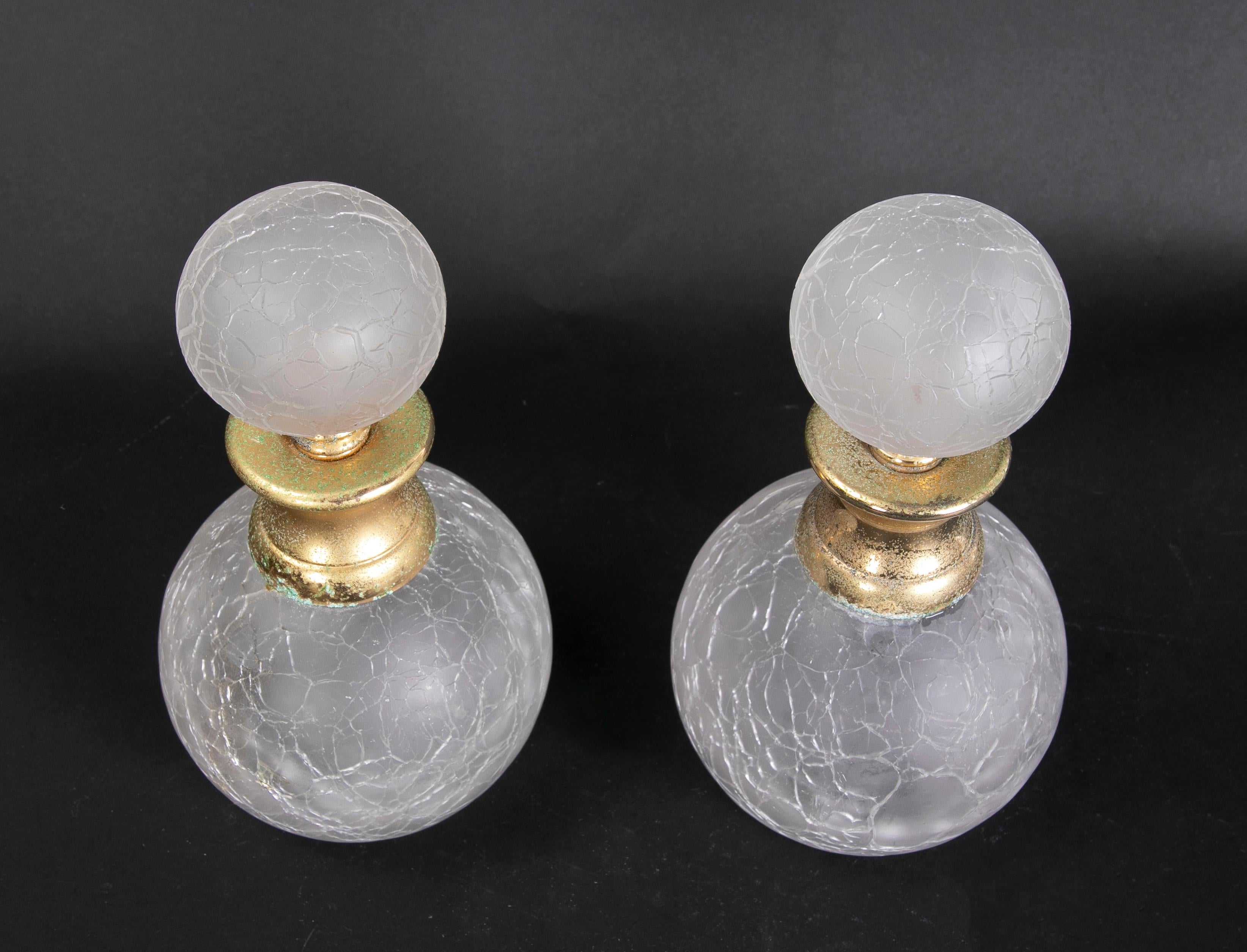1980s Set of Three Opaque Glass Jars with Metal Lid For Sale 7