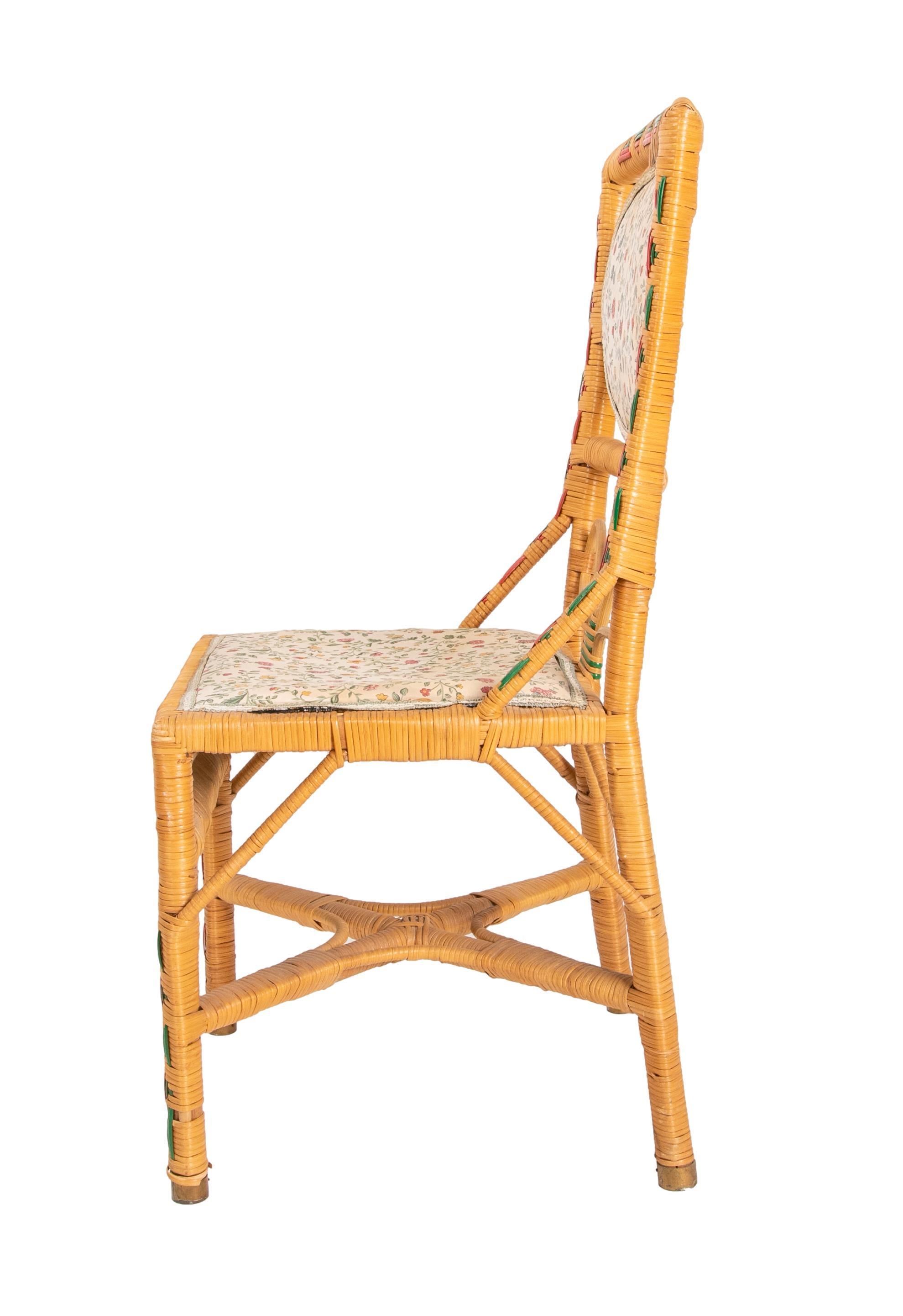 1980s Set of Three Wicker Chairs 3