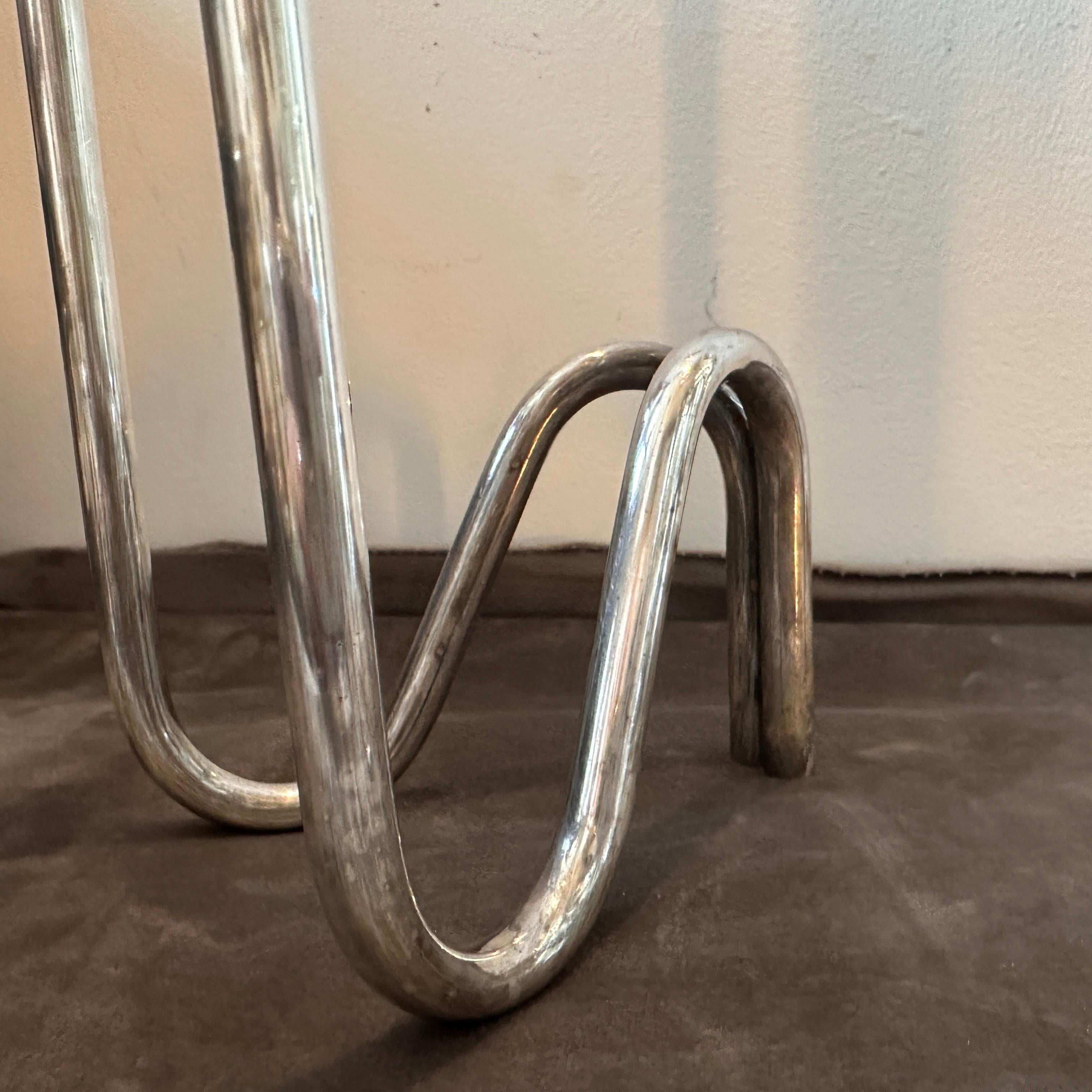 1980s Set of Two Iconic Lino Sabattini Minimalist Silver Plated Candelabras For Sale 2