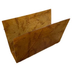 1980s Set of Two Modernist Brown Lucite Italian Magazine Stands