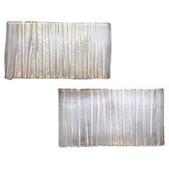 1980s Set of Two Modernist Rectangular Murano Glass Wall Sconces
