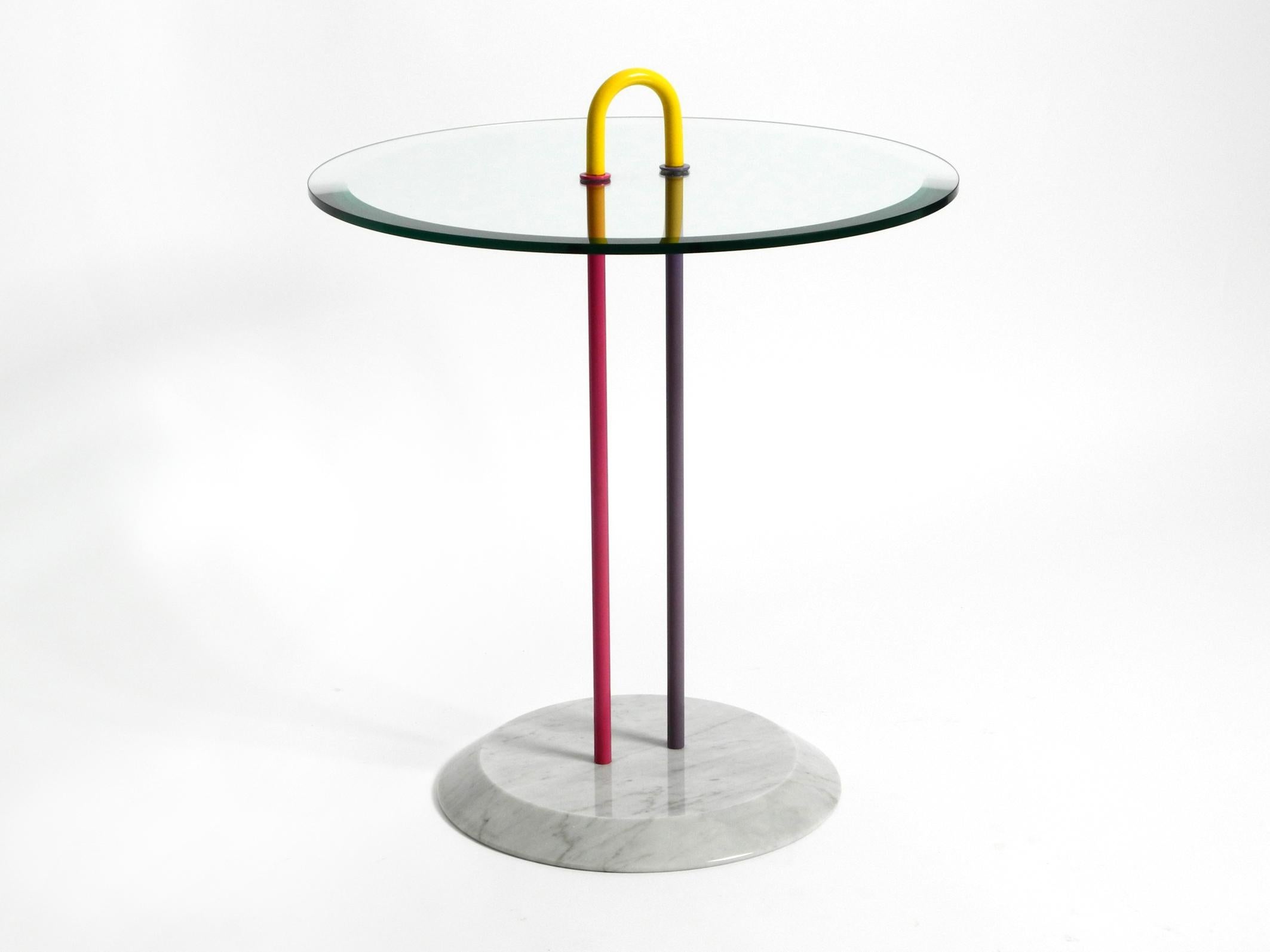 1980s Side Table Made of Glass and Marble Vico Magistretti for Cattelan Italia 7