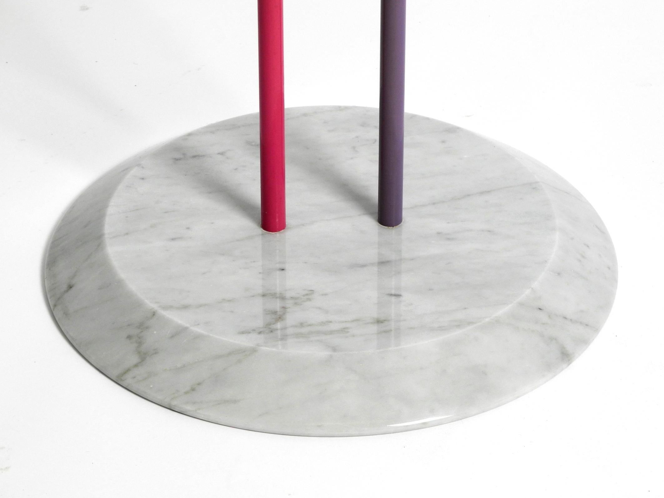 Italian 1980s Side Table Made of Glass and Marble Vico Magistretti for Cattelan Italia