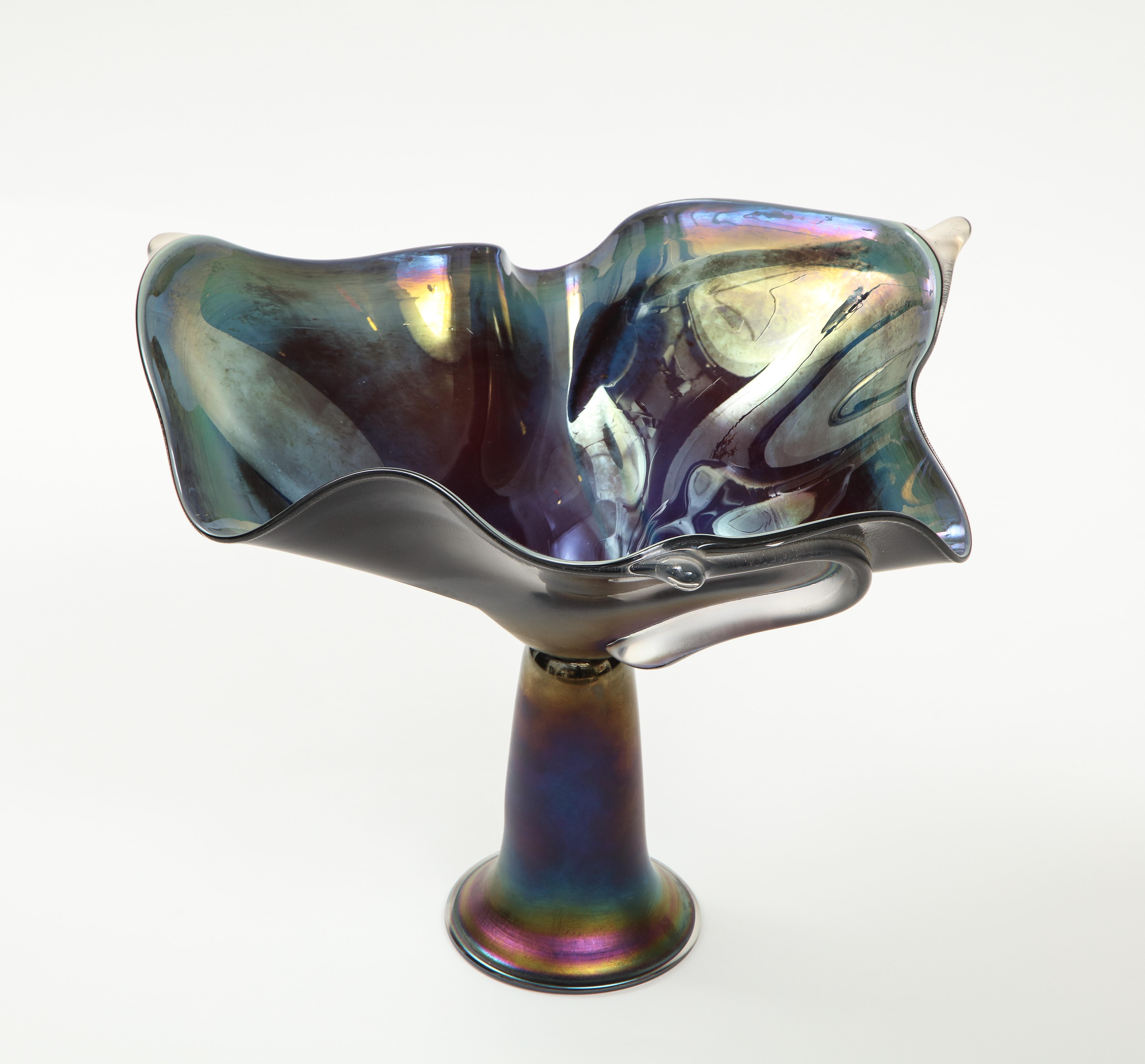 1980er Jahre Signierte Kunst-Glas-Schale im Angebot 10