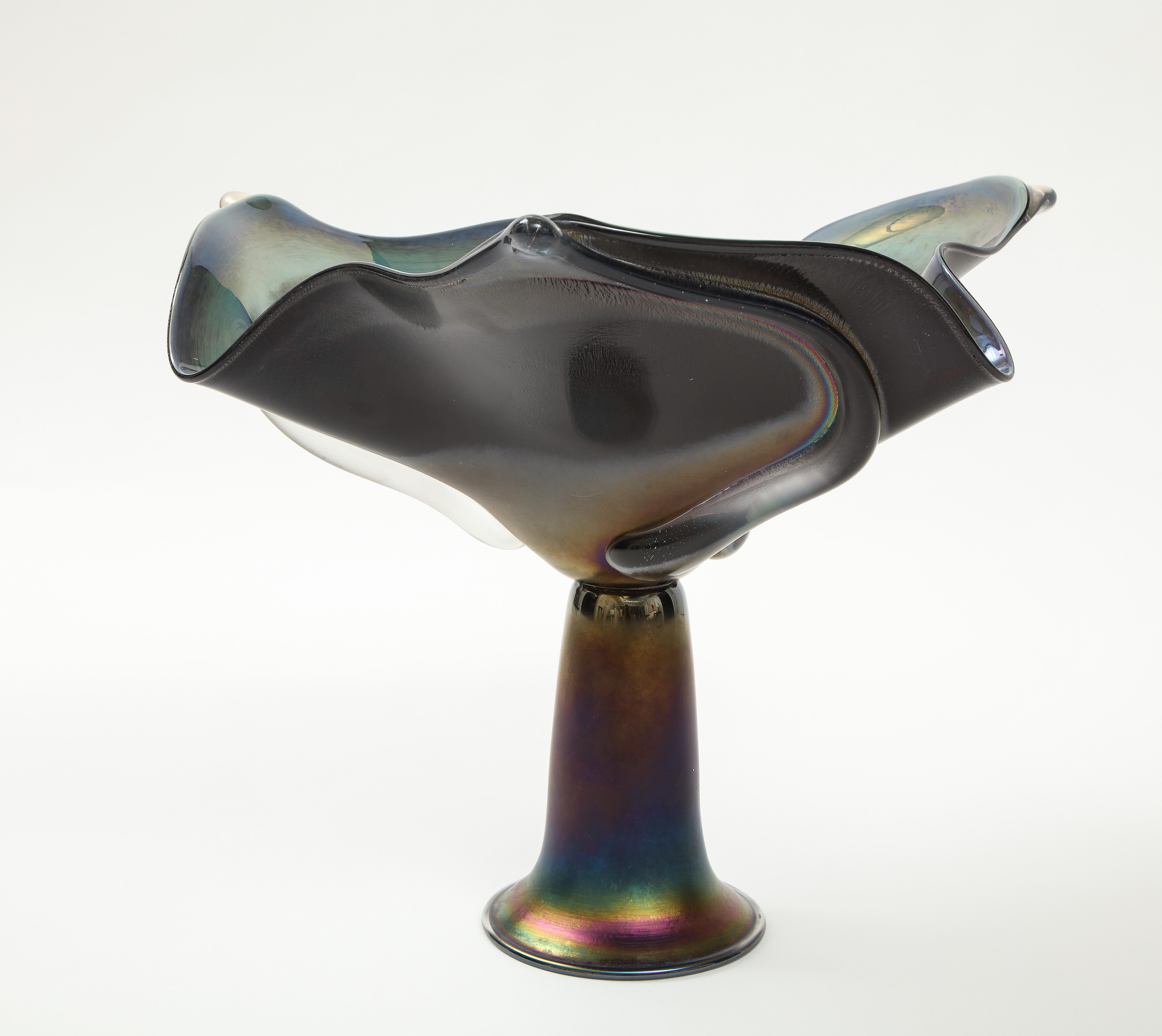 1980er Jahre Signierte Kunst-Glas-Schale (Ende des 20. Jahrhunderts) im Angebot