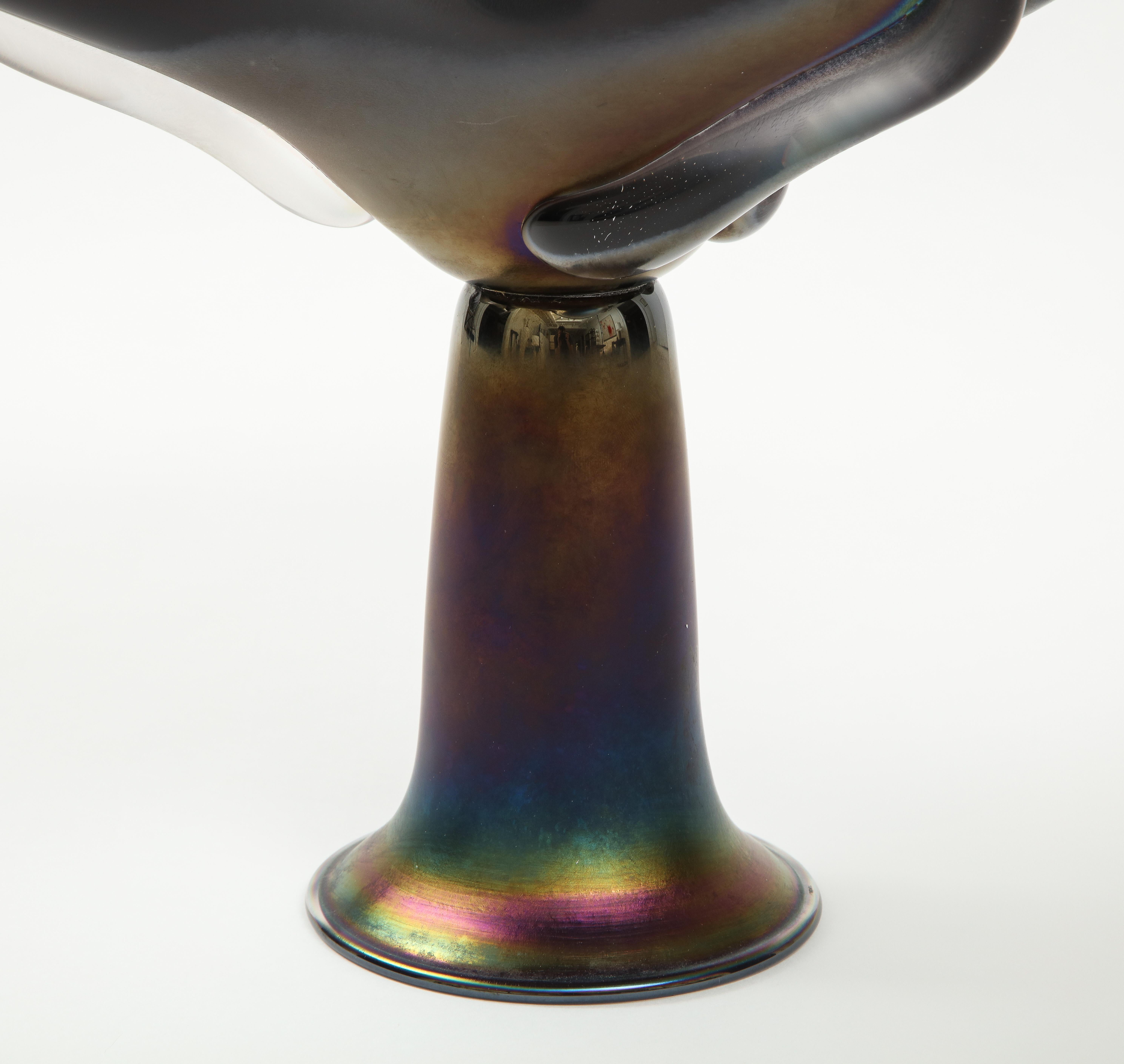 1980er Jahre Signierte Kunst-Glas-Schale (Glaskunst) im Angebot