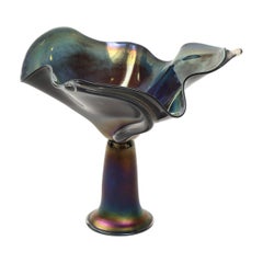 1980s Signed Art-Glass Bowl