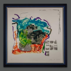 1980s Signed Mario Schifano Artwork on Paper