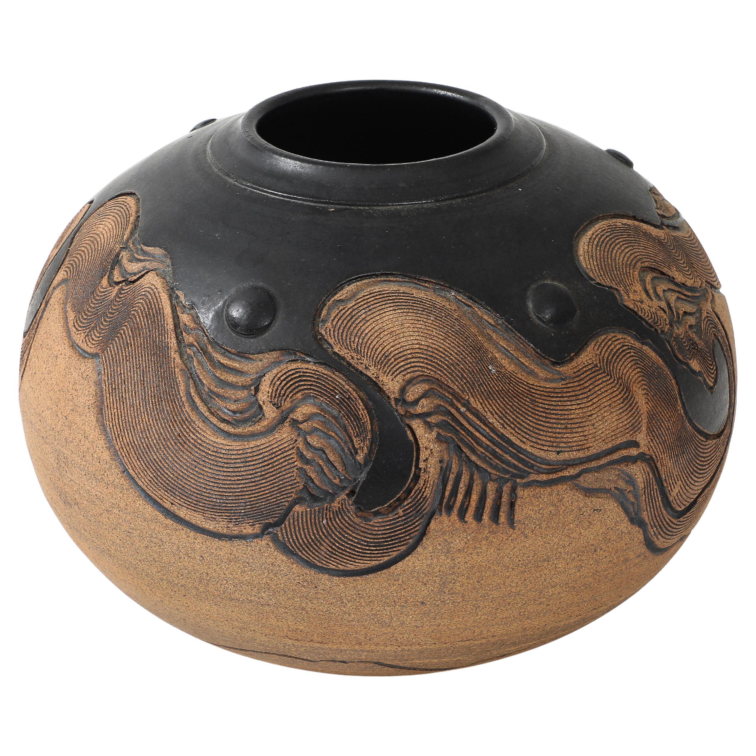 1980's "Signed" Studio Made Pottery Vase For Sale
