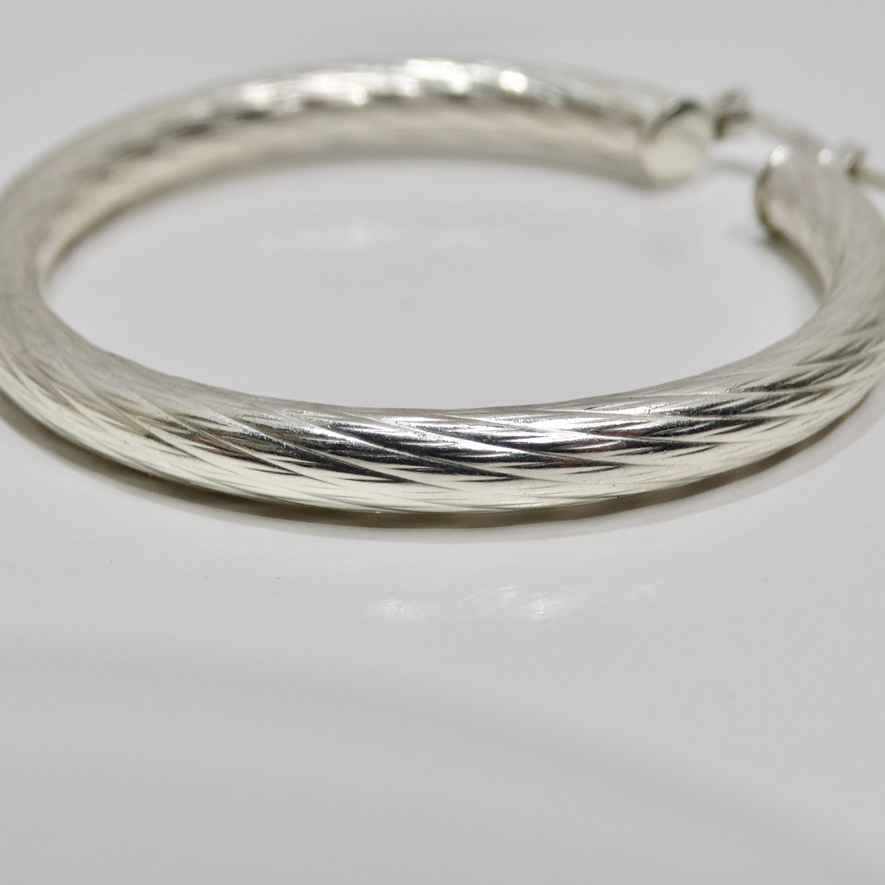 Femenino o masculino Pendientes de aro de plata 925 de los años 80 en venta