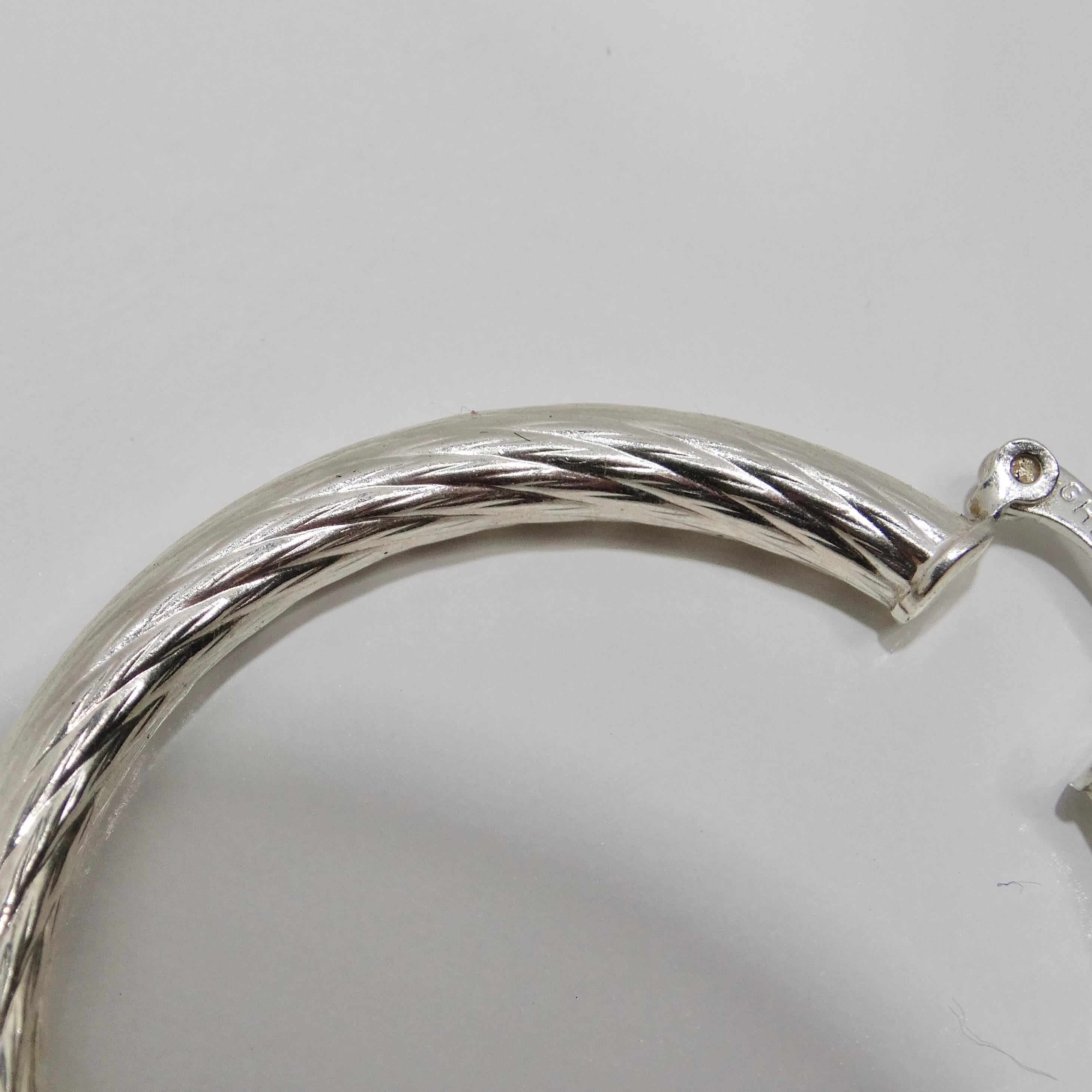 Pendientes de aro de plata 925 de los años 80 en venta 2