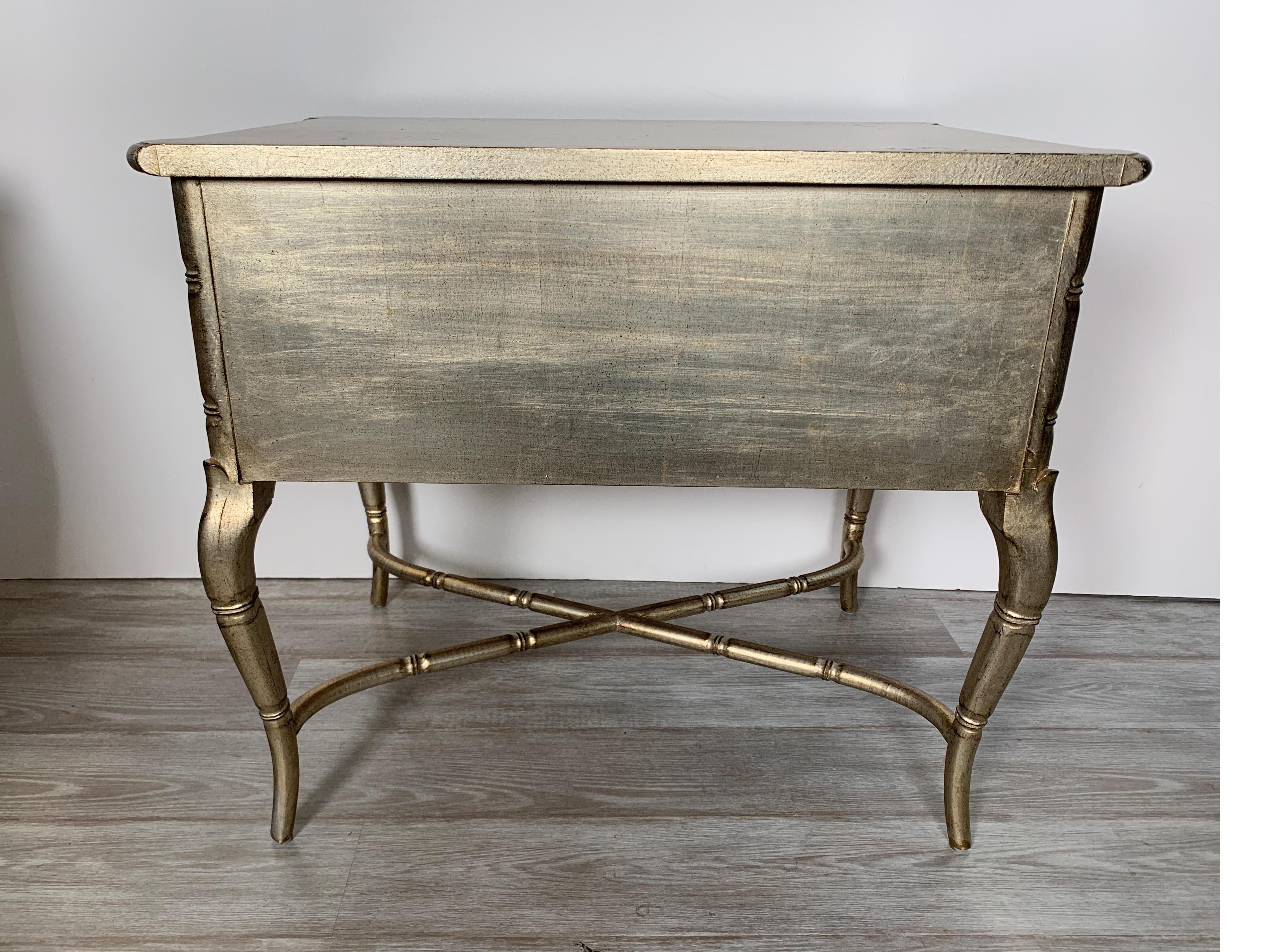 1980s Silver Gilt Wood Faux Bamboo Style Custom Made Side / End Tables 6