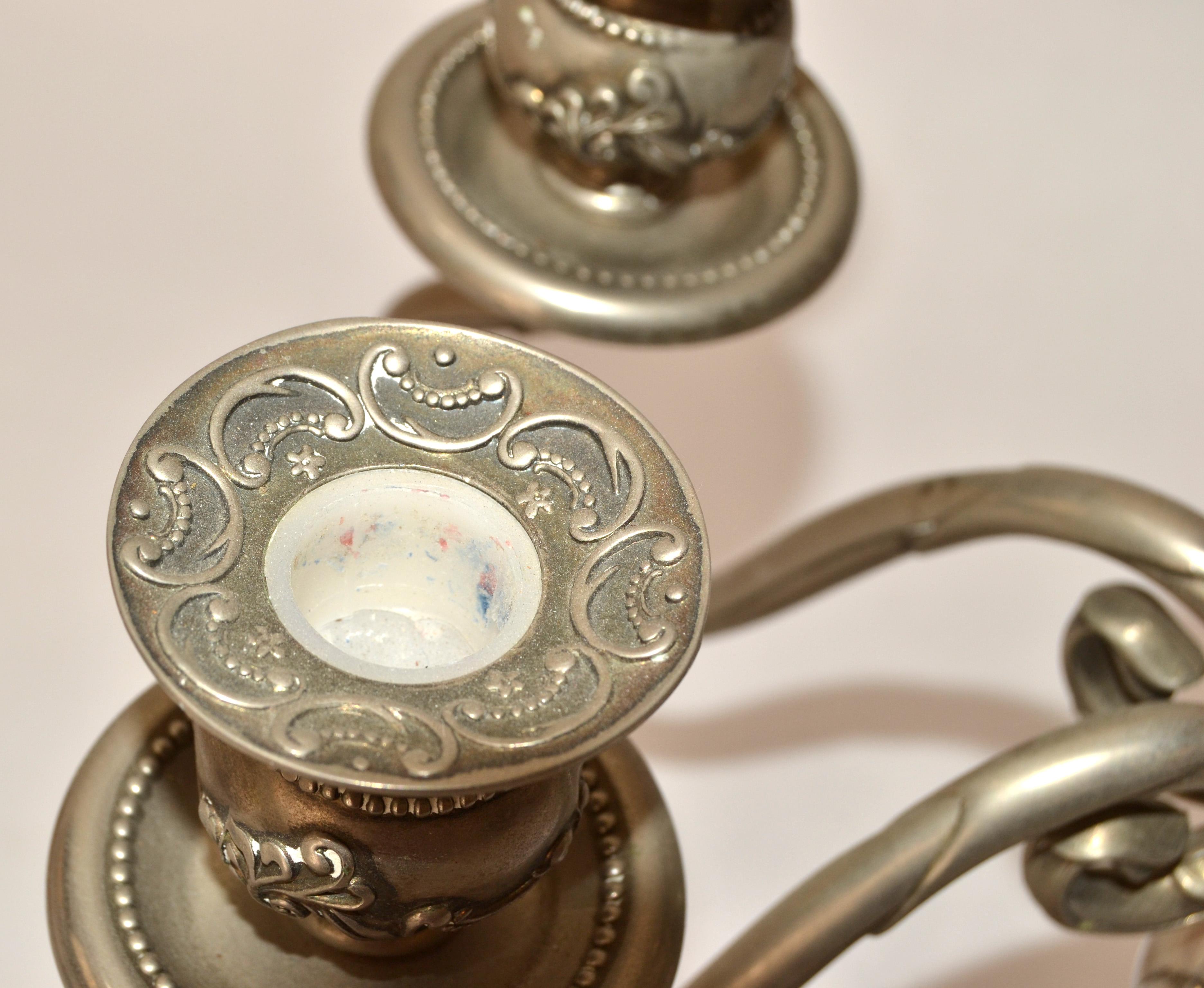 Candelabro a 5 luci GSA Godinger Silver Art British Colonial placcato in argento del 1980 in vendita 4