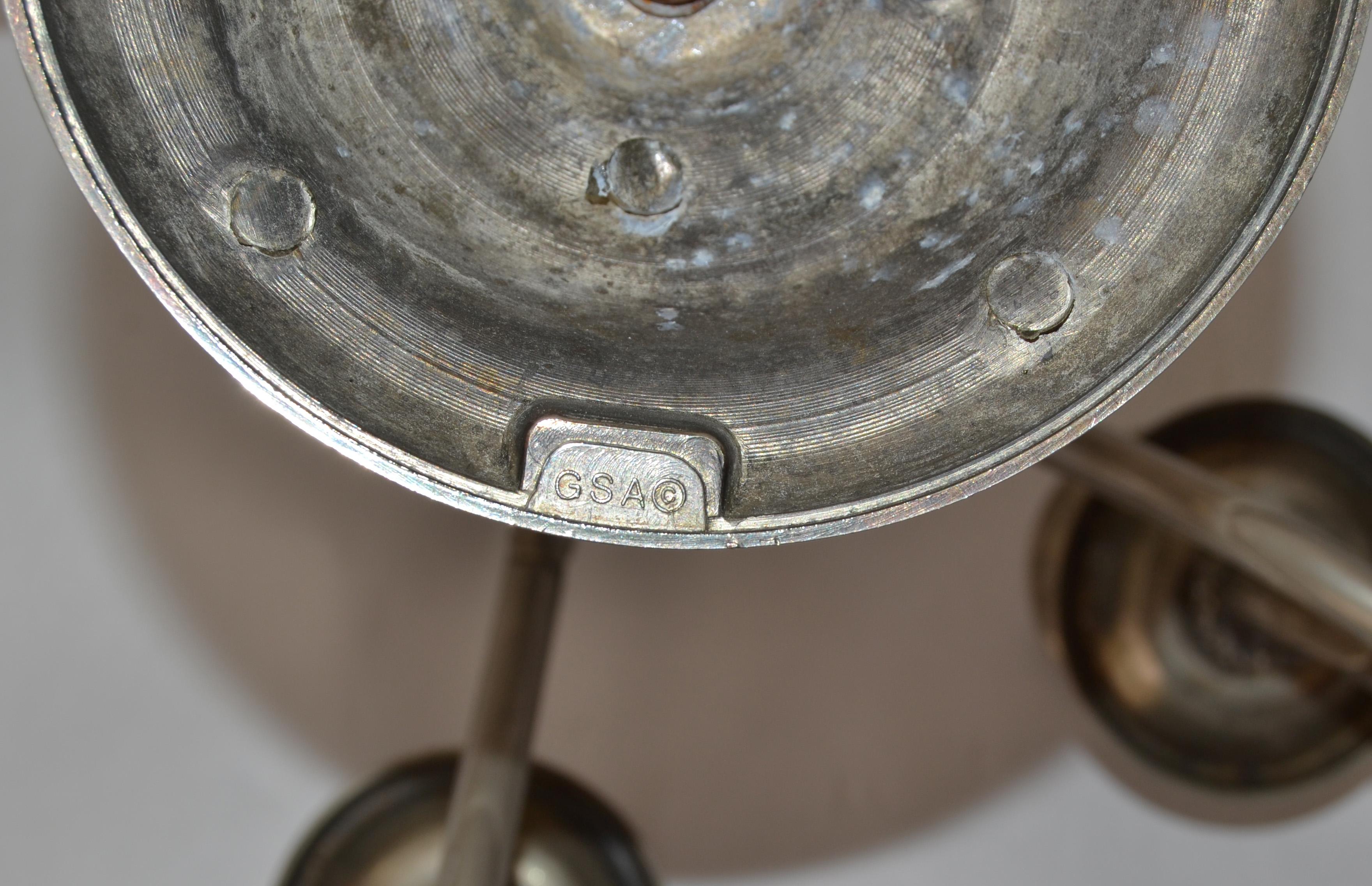 Candelabro a 5 luci GSA Godinger Silver Art British Colonial placcato in argento del 1980 in vendita 7