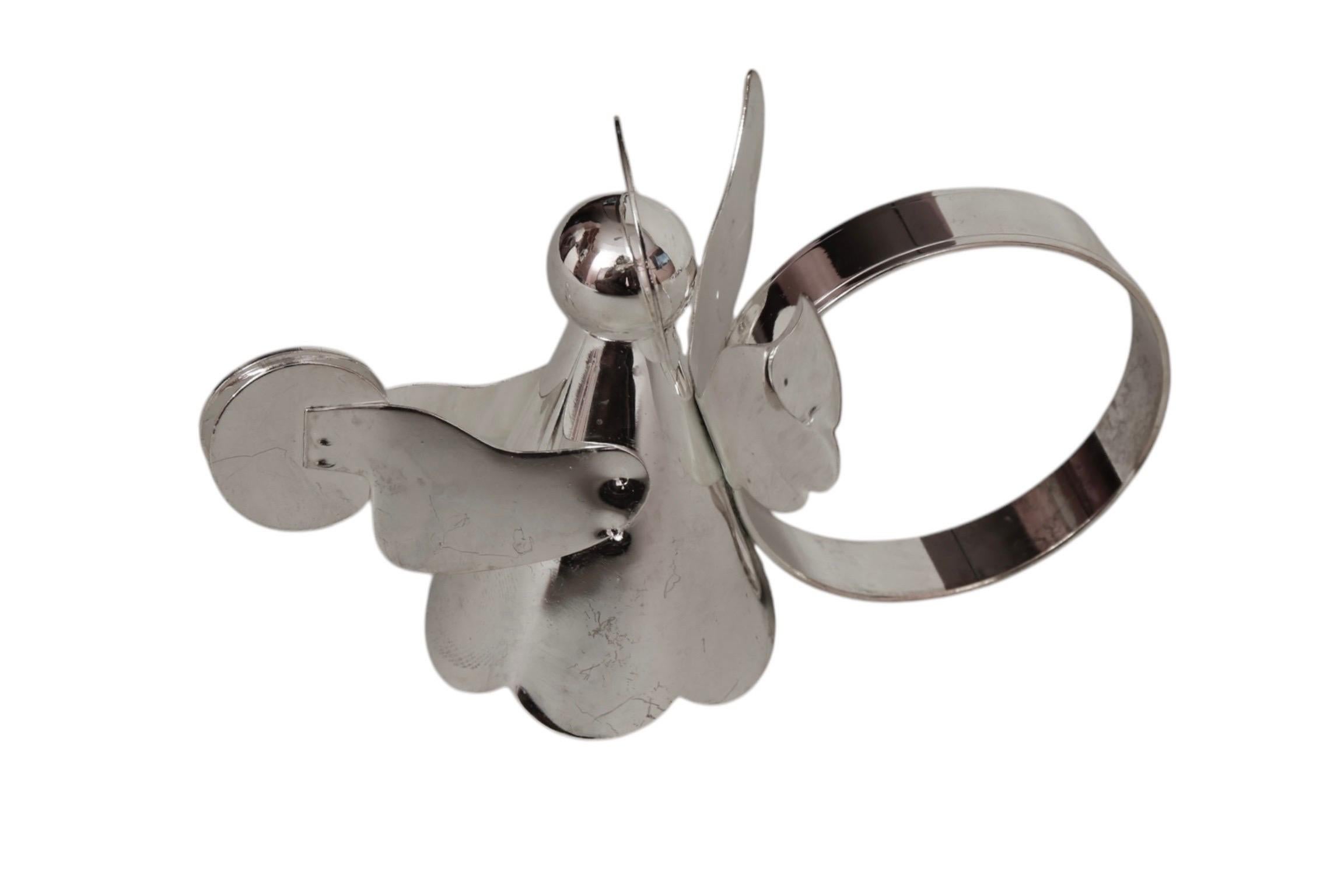 Placcato argento Tovaglioli a forma di angelo placcati in argento degli anni '80 - Set di 12 pezzi in vendita