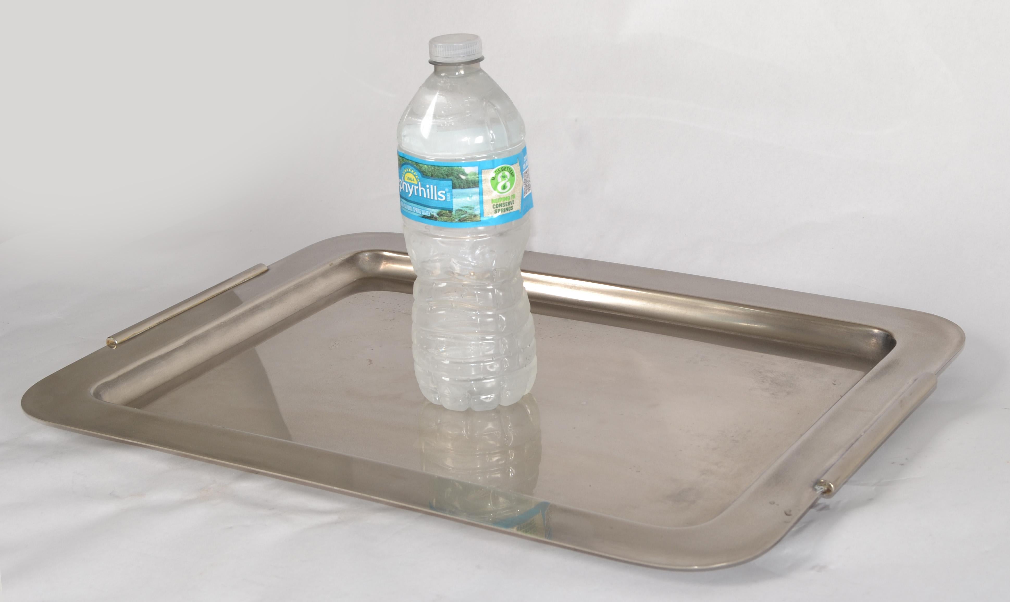 1980s Silver Plated Art Deco Style Platter Sering Tray by LASLO for Towle Italy For Sale 1