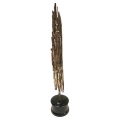 1980's Silver plated bronze brutalist sculpture signed Luco Brescono