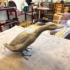 1980s Silver Plated Sculptured Duck Paperweight by Gucci