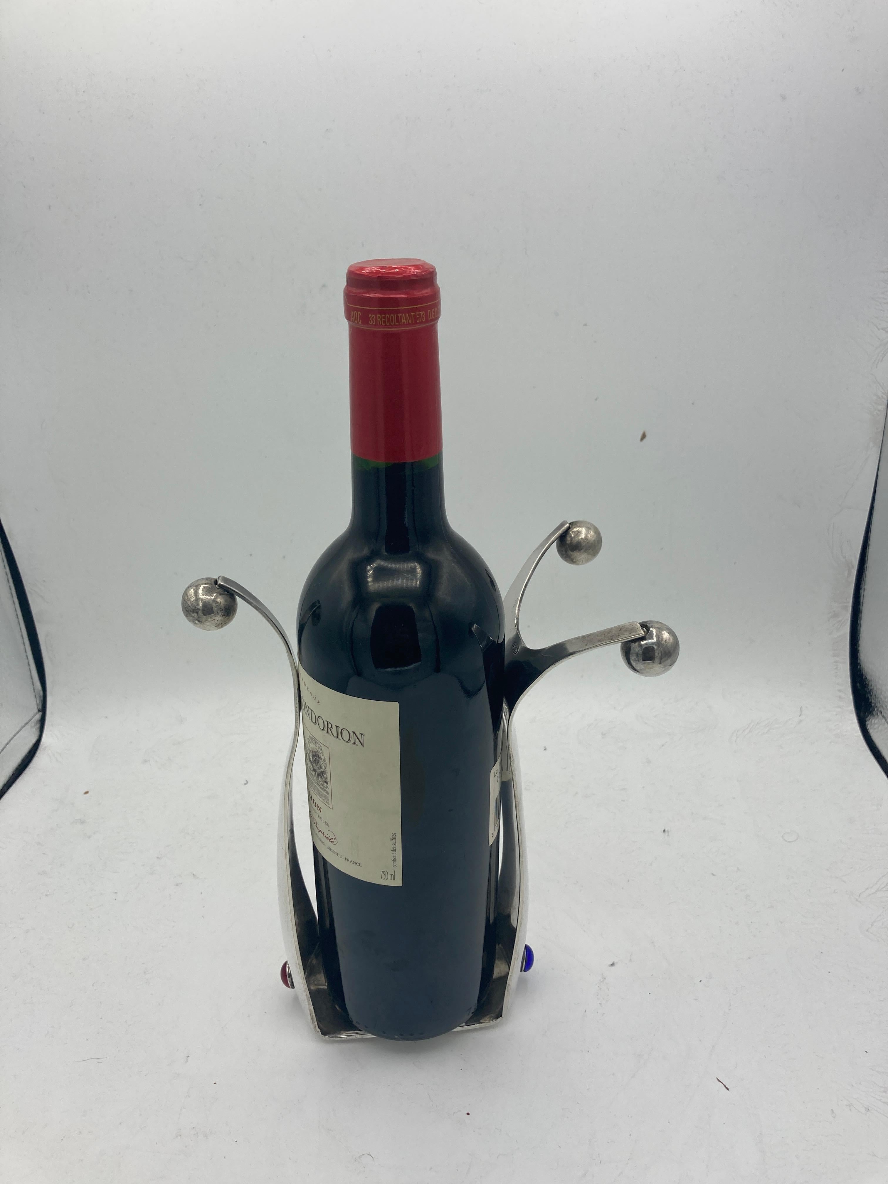 Enfriador de vino bañado en plata de los años 80 de Jean Boggio en Bueno estado para la venta en New York, NY