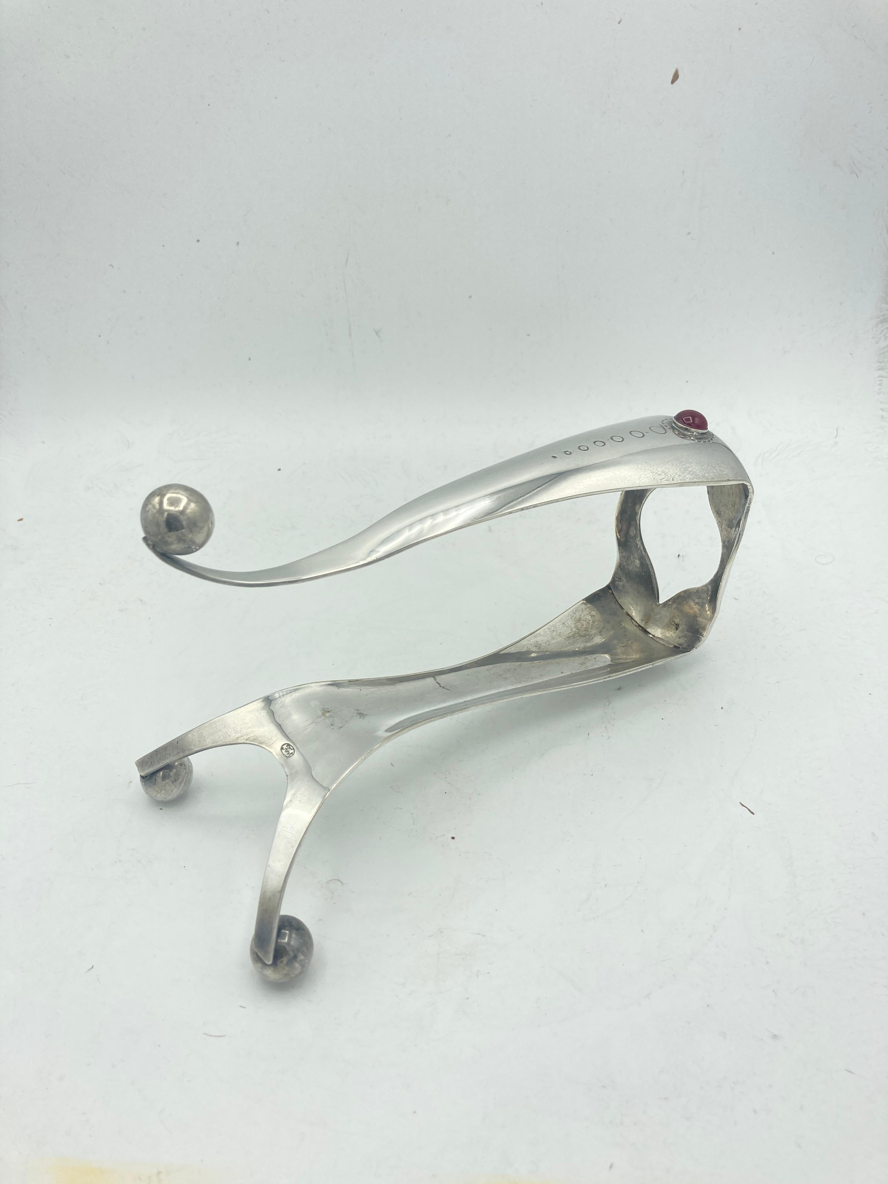 Enfriador de vino bañado en plata de los años 80 de Jean Boggio en venta 1