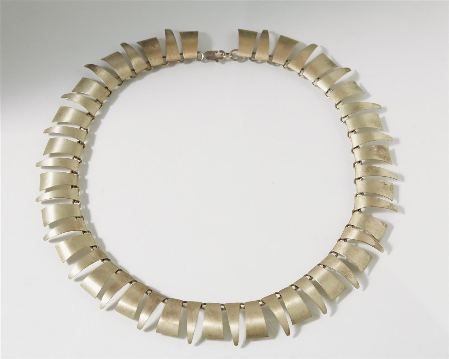 1980s Silver Scandinavian Modern Necklace, Anonymous, Rebild Art, Denmark In Excellent Condition For Sale In Stockholm, SE