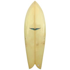 Vintage 1980s Skip Frye Twin-Fin Fish Surfboard