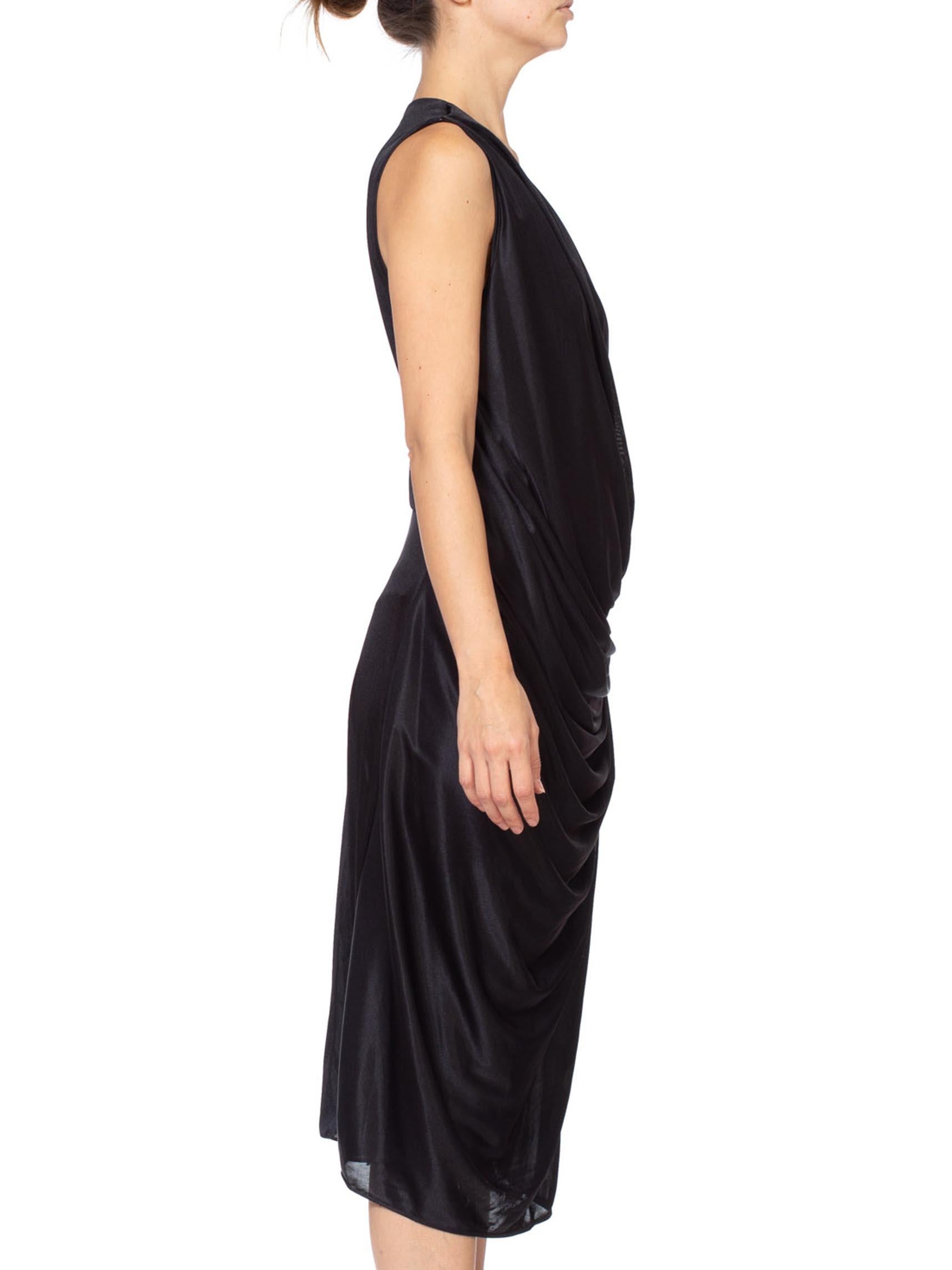 De las mujeres Vestido de cóctel de los años 80 negro de poliéster y punto tricot inspirado en Vionnet en venta